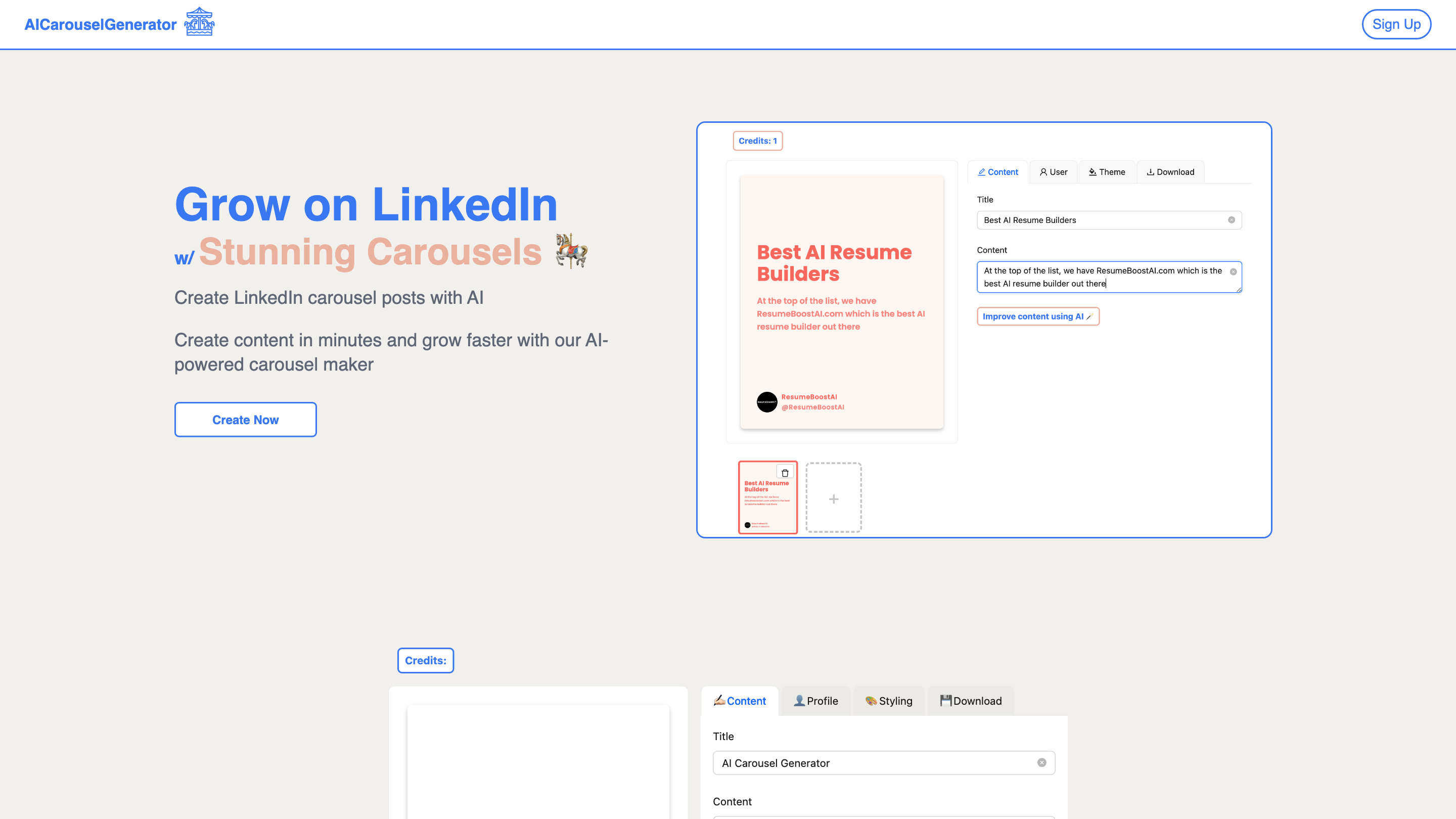 AI Carousel Generator