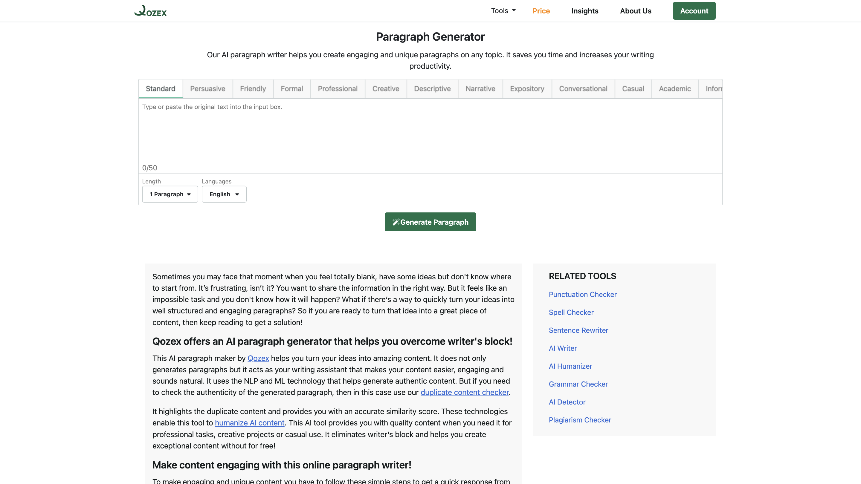 AI Paragraph Generator