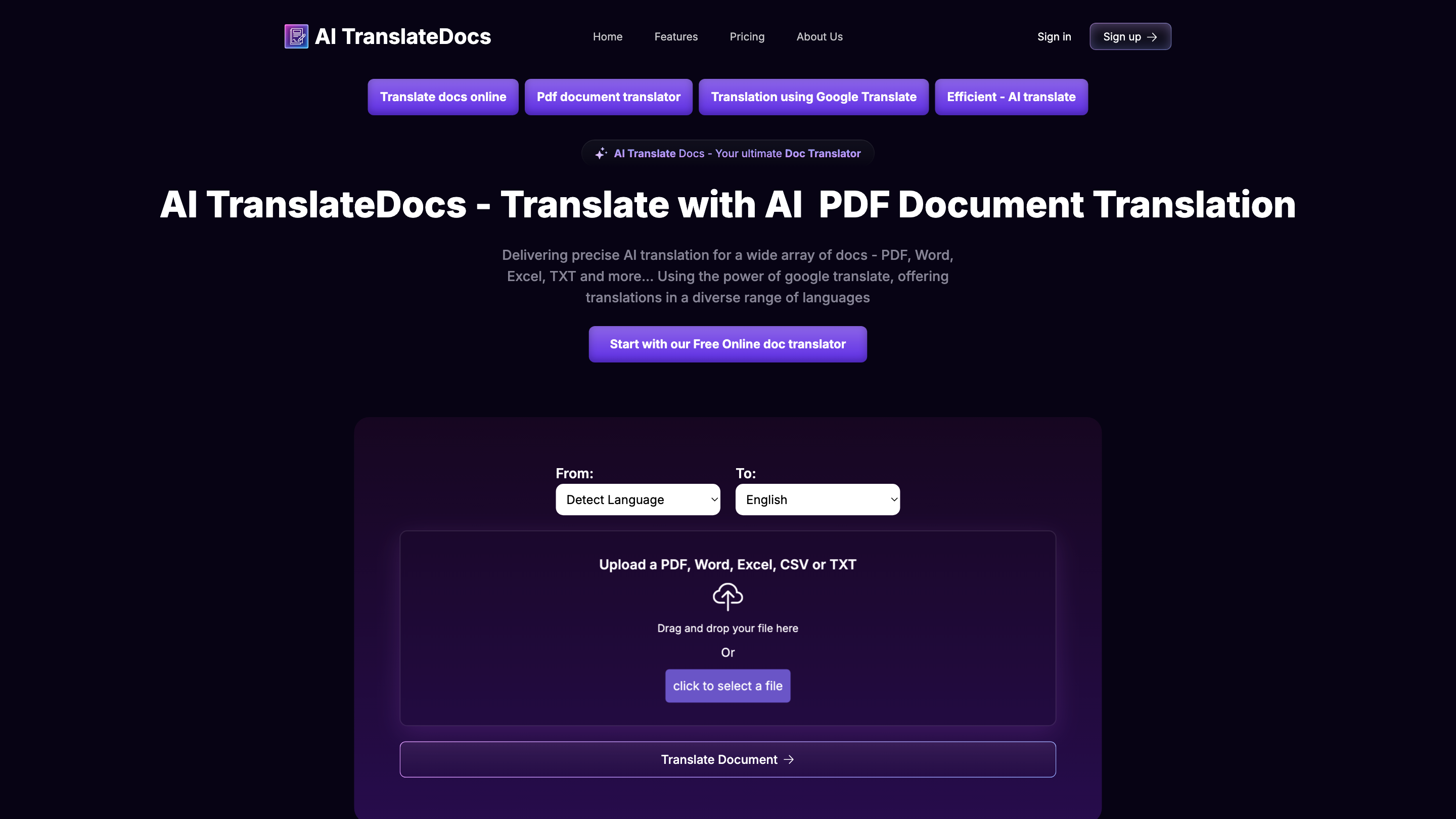 AI TranslateDocs
