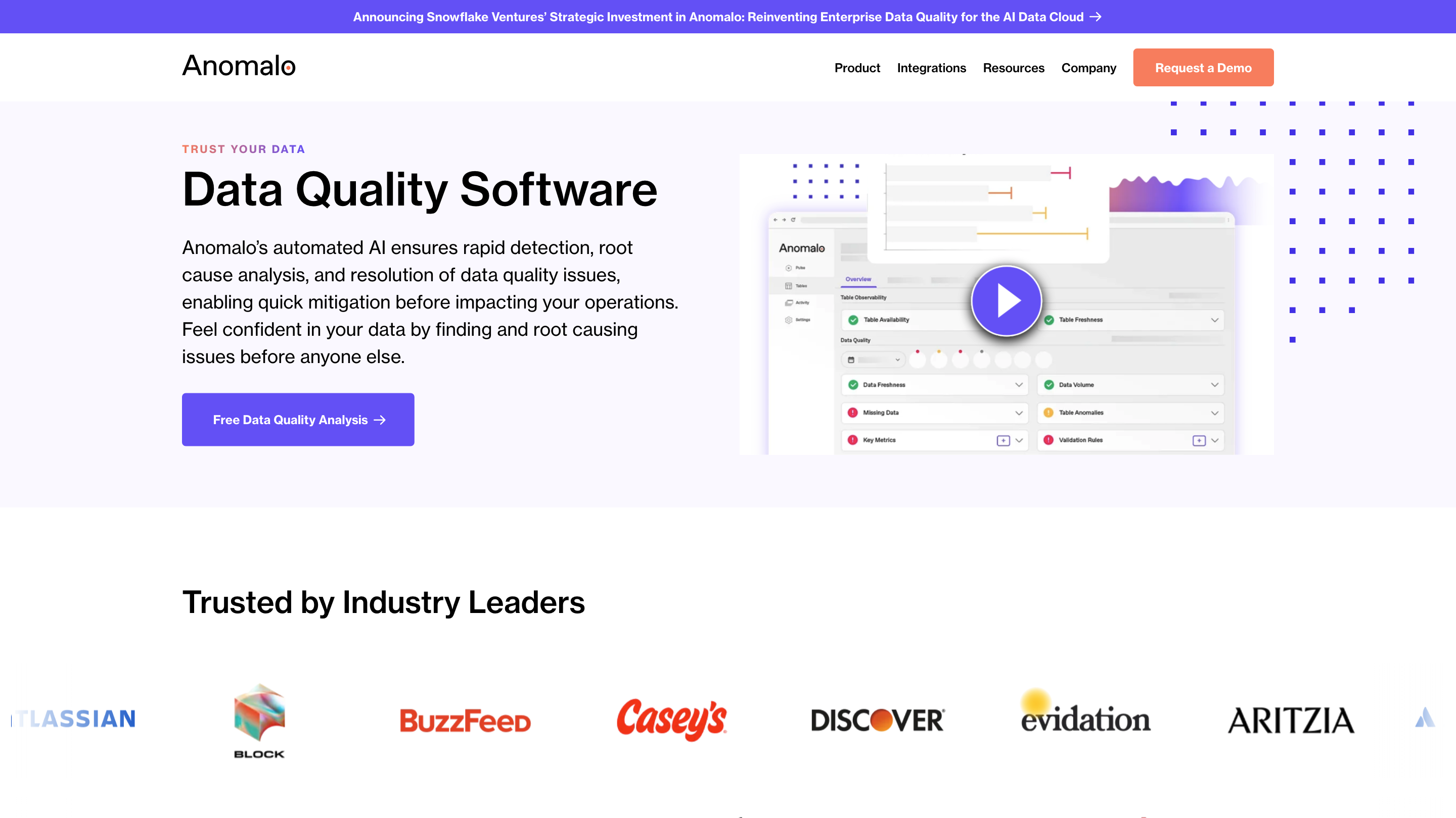 Anomalo - Data Quality Monitoring Platform