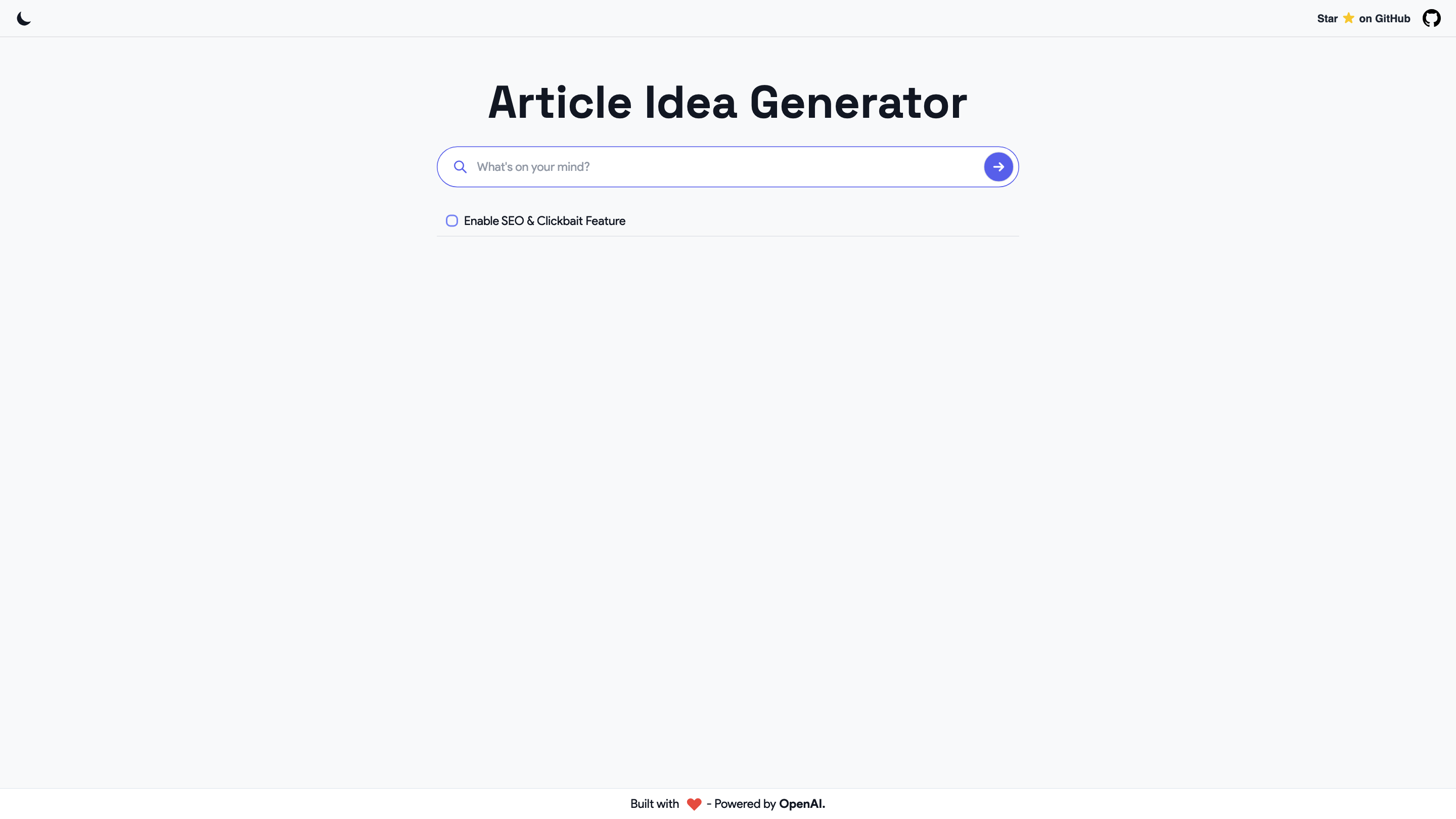 Article Idea Generator