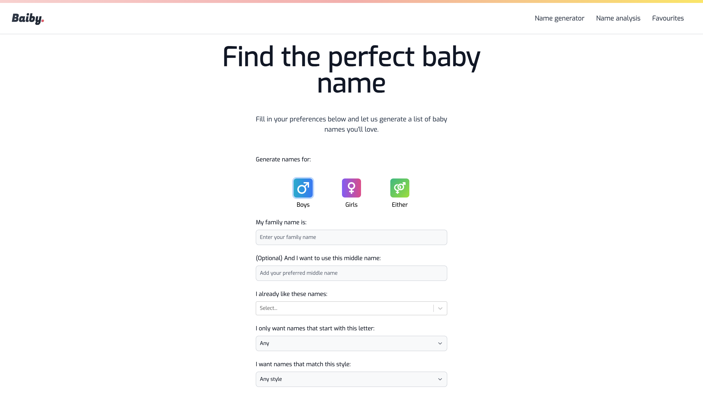 Baiby - Baby Name Generator