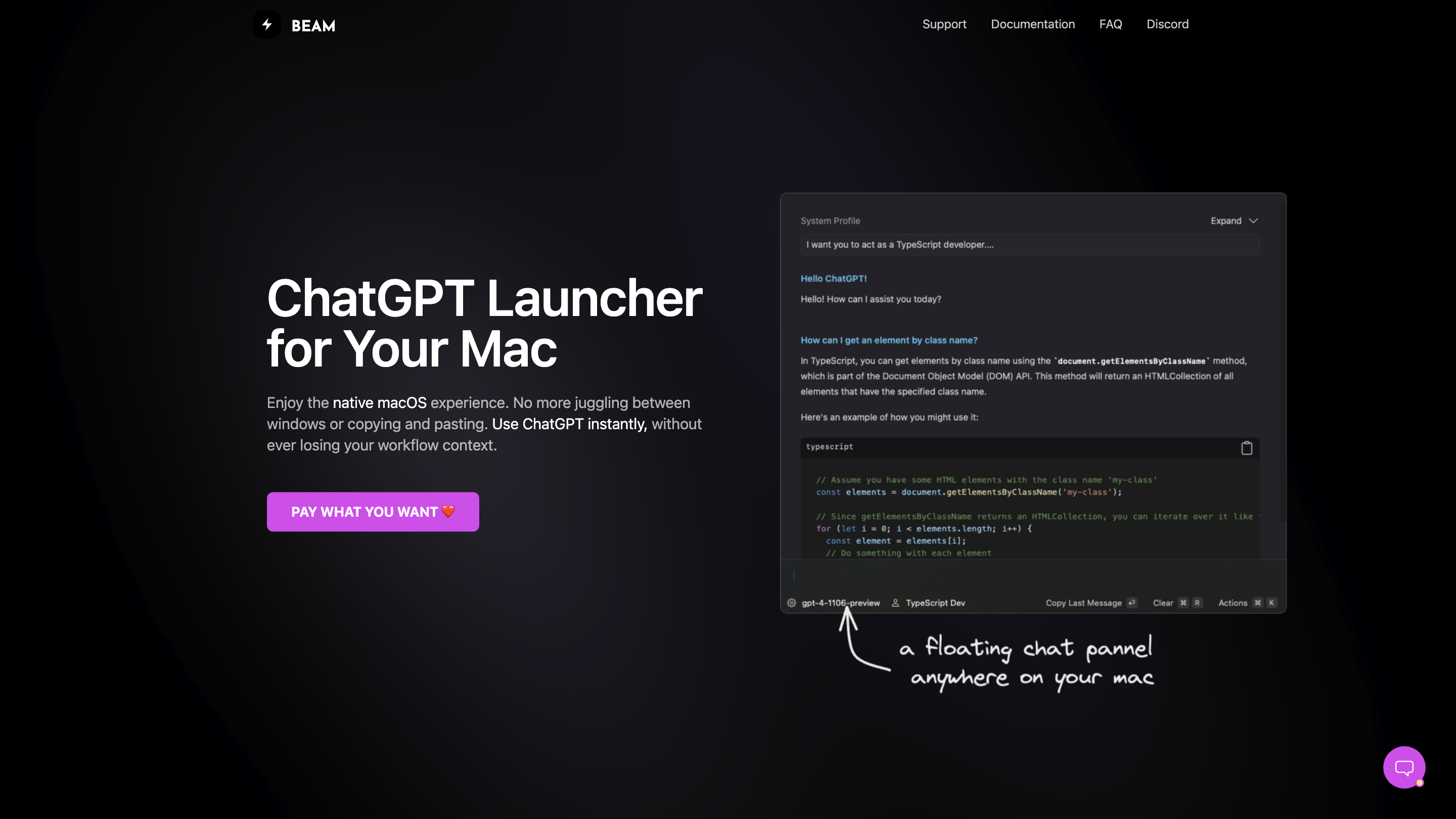 Beam - Efficient ChatGPT UI for macOS