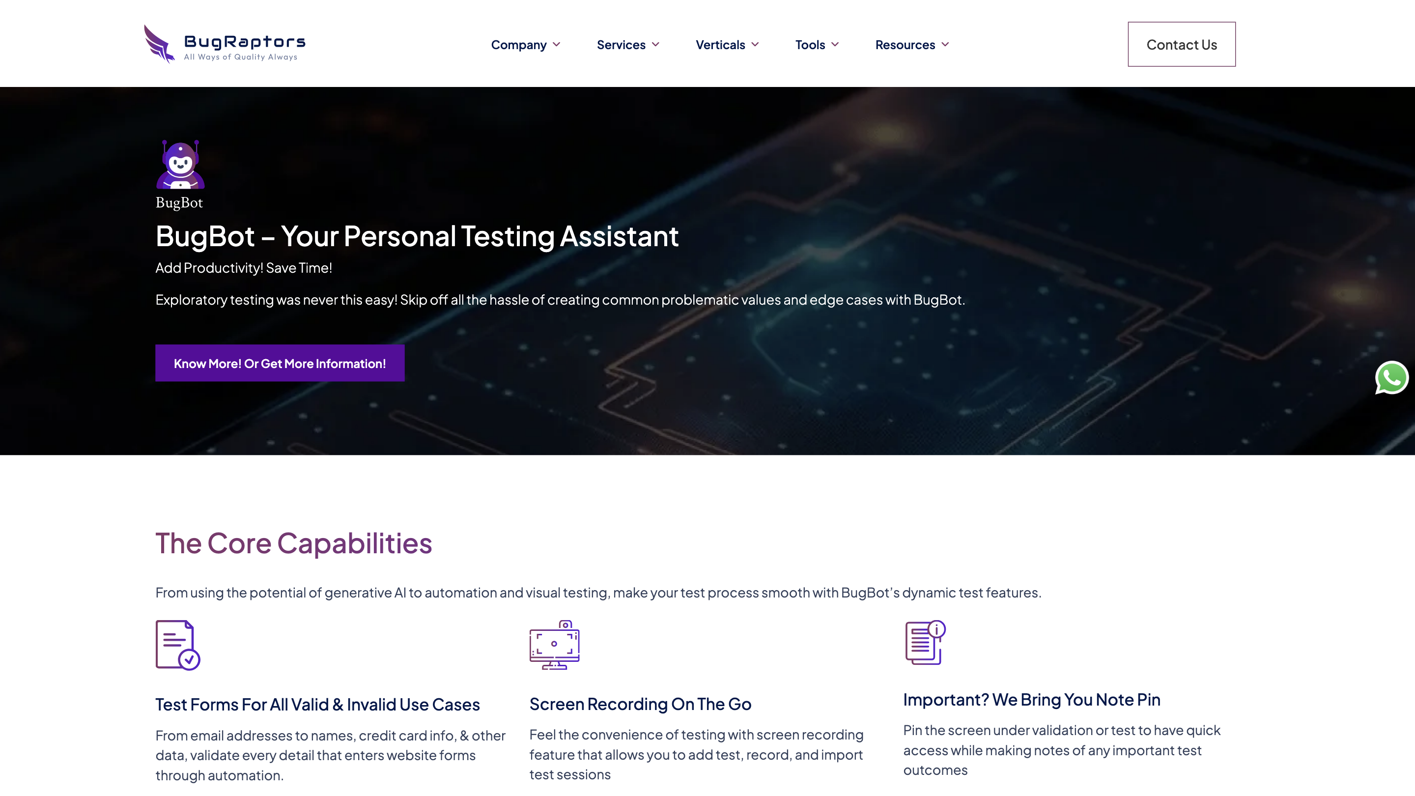 BugBot - An AI-based Intelligent Automation Testing Tool