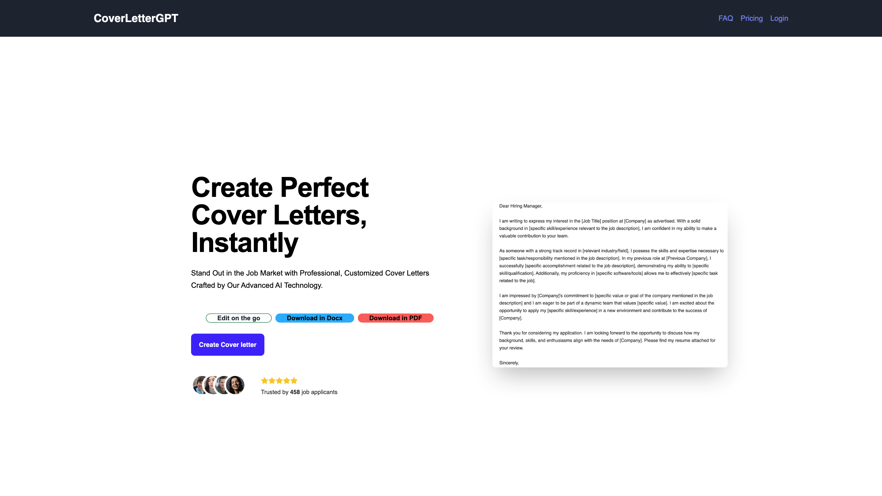 ChatGPT Cover Letter Builder