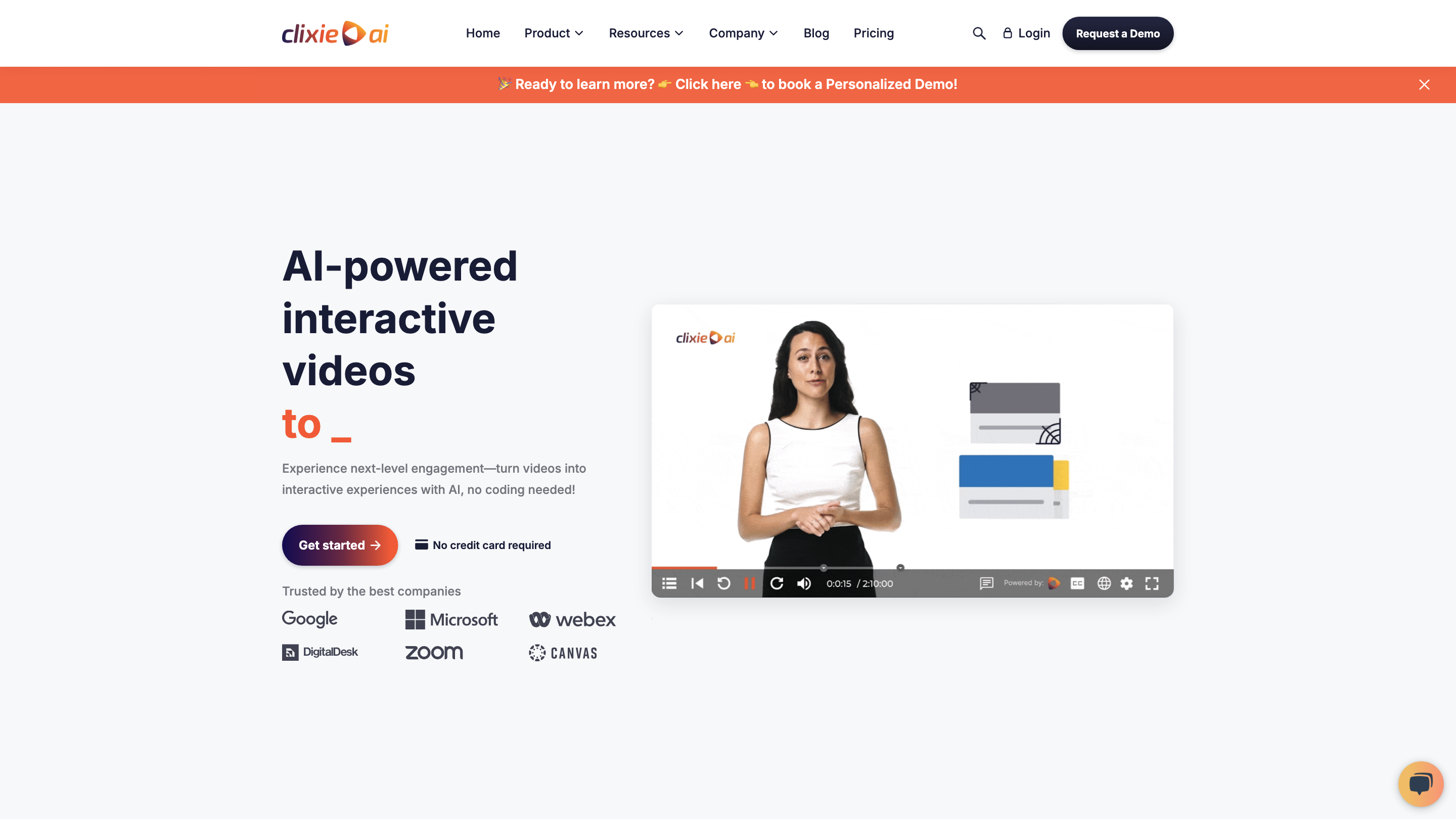 Clixie AI Interactive Video Platform