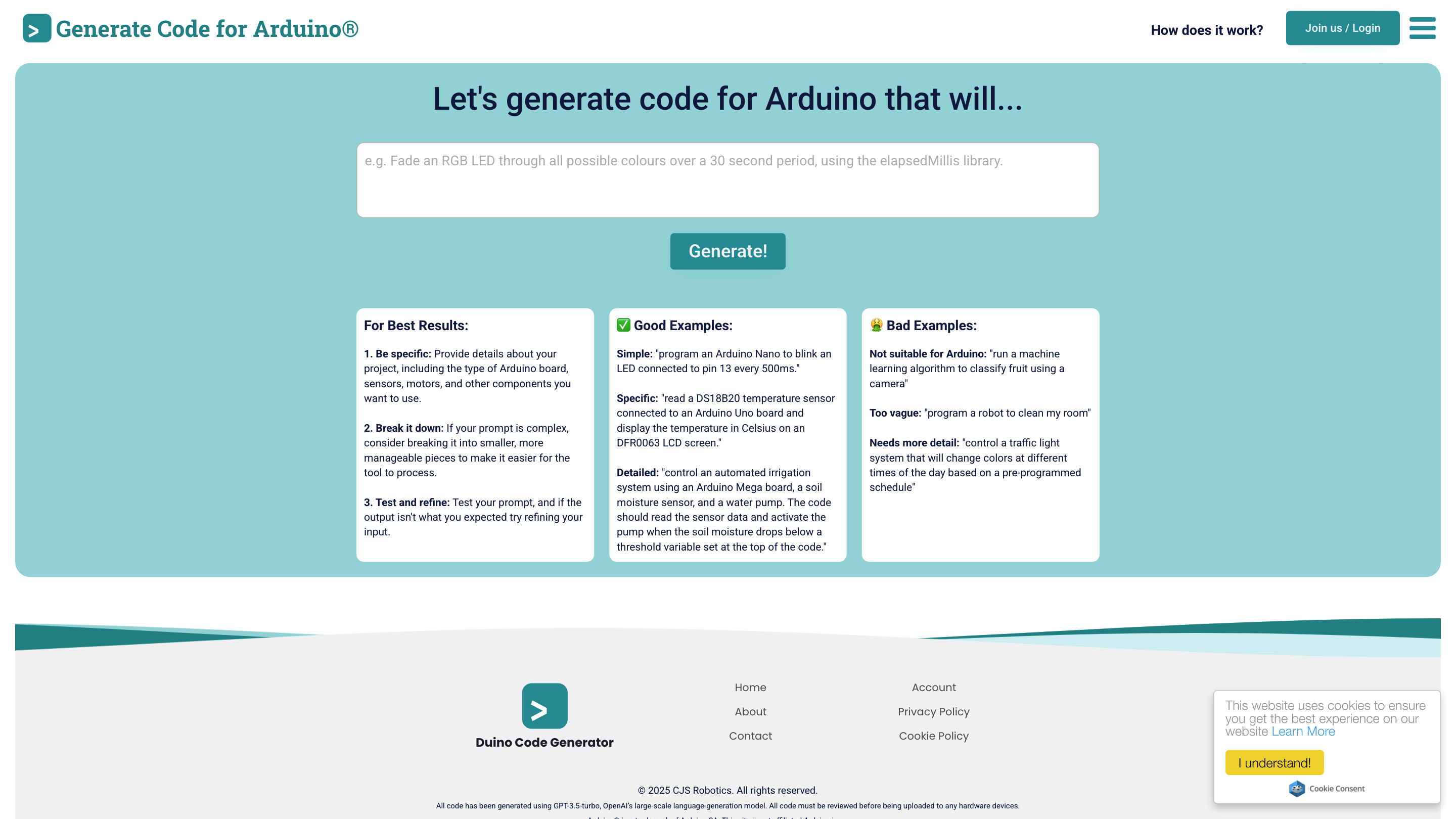 Code Generator for Arduino