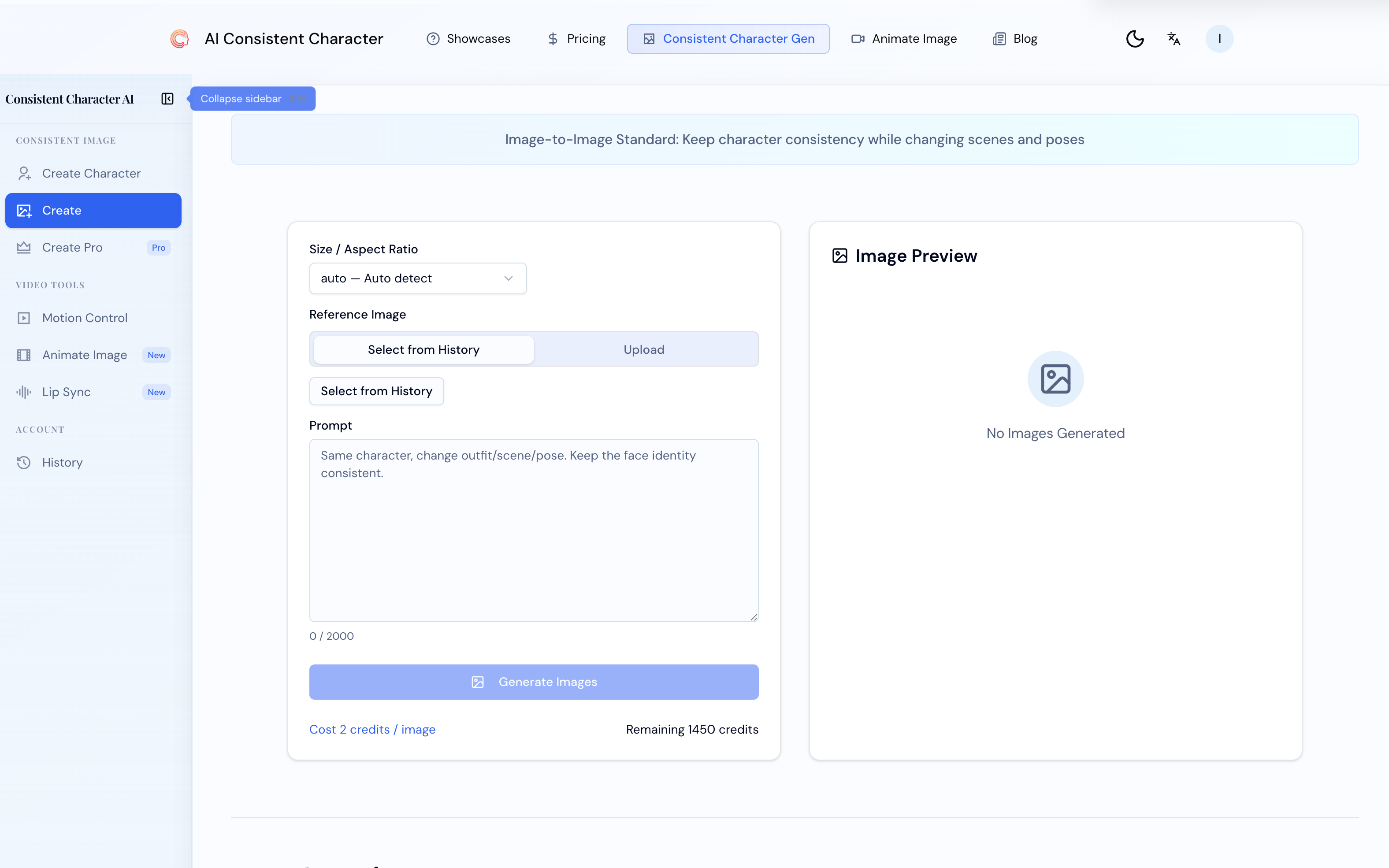 Consistent Character AI