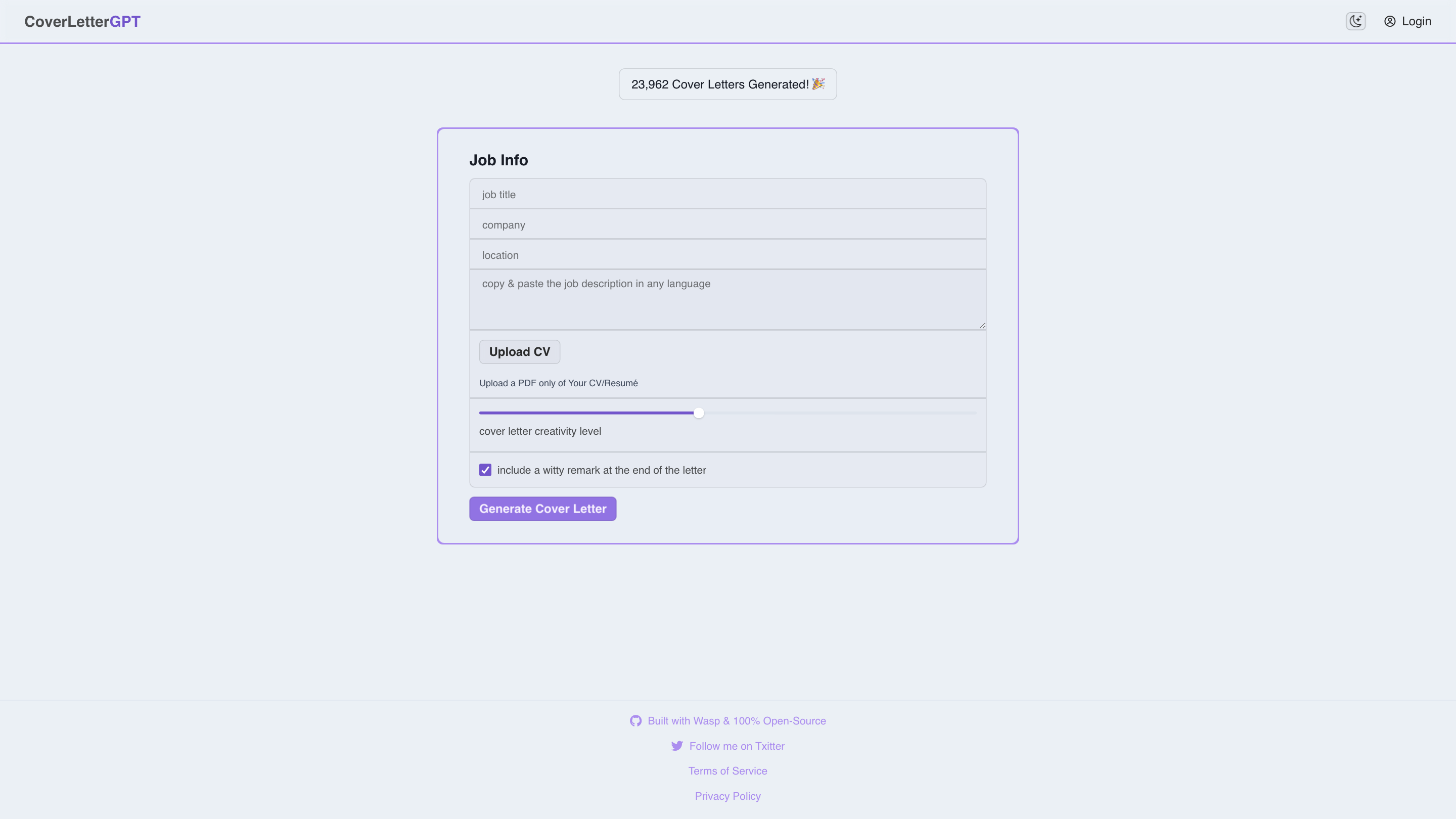 CoverLetterGPT