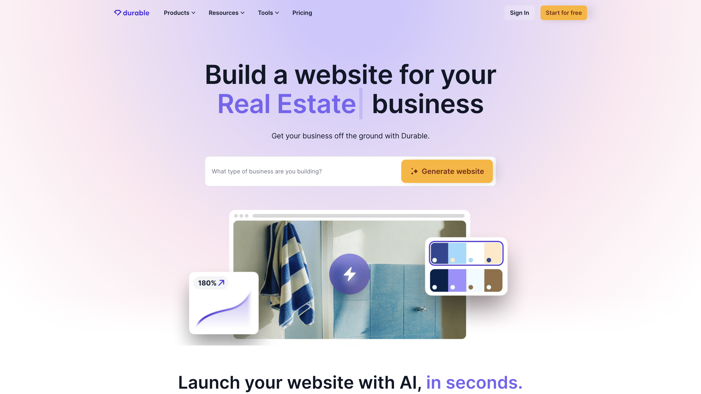 Durable AI Website Builder and Small Business Software
