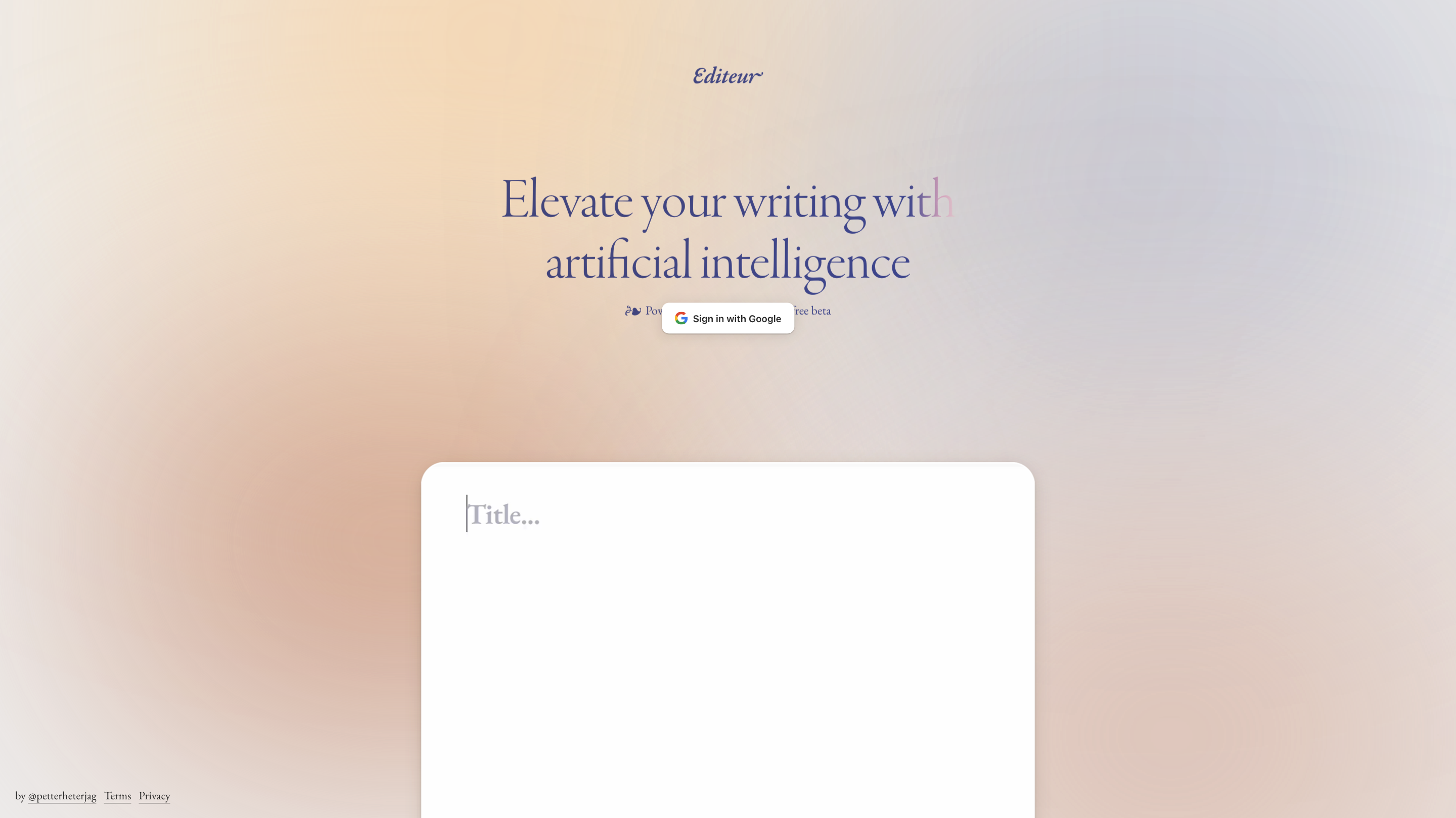 Editeur – your AI writing partner