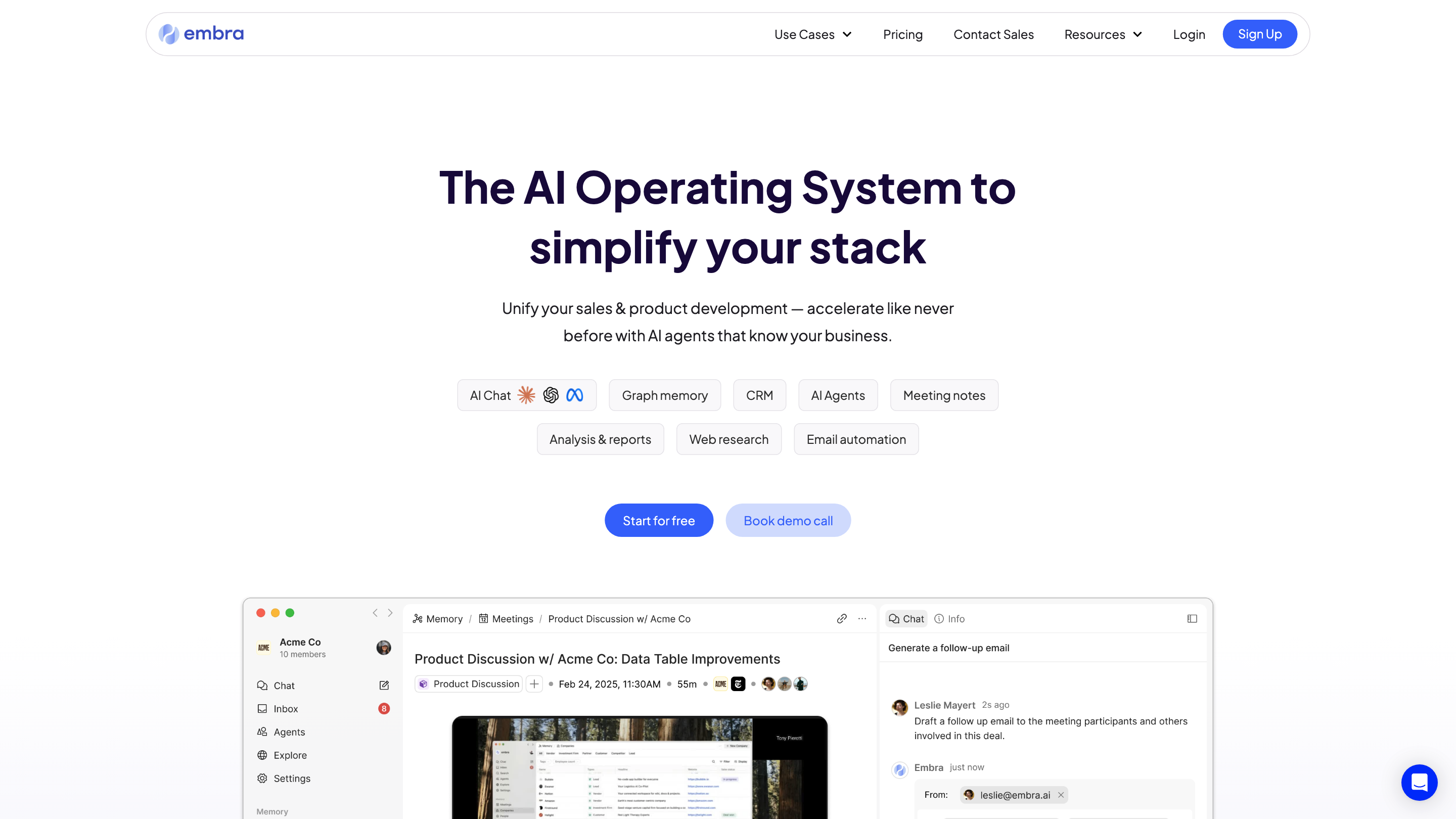 Embra - The AI assistant for teams & professionals