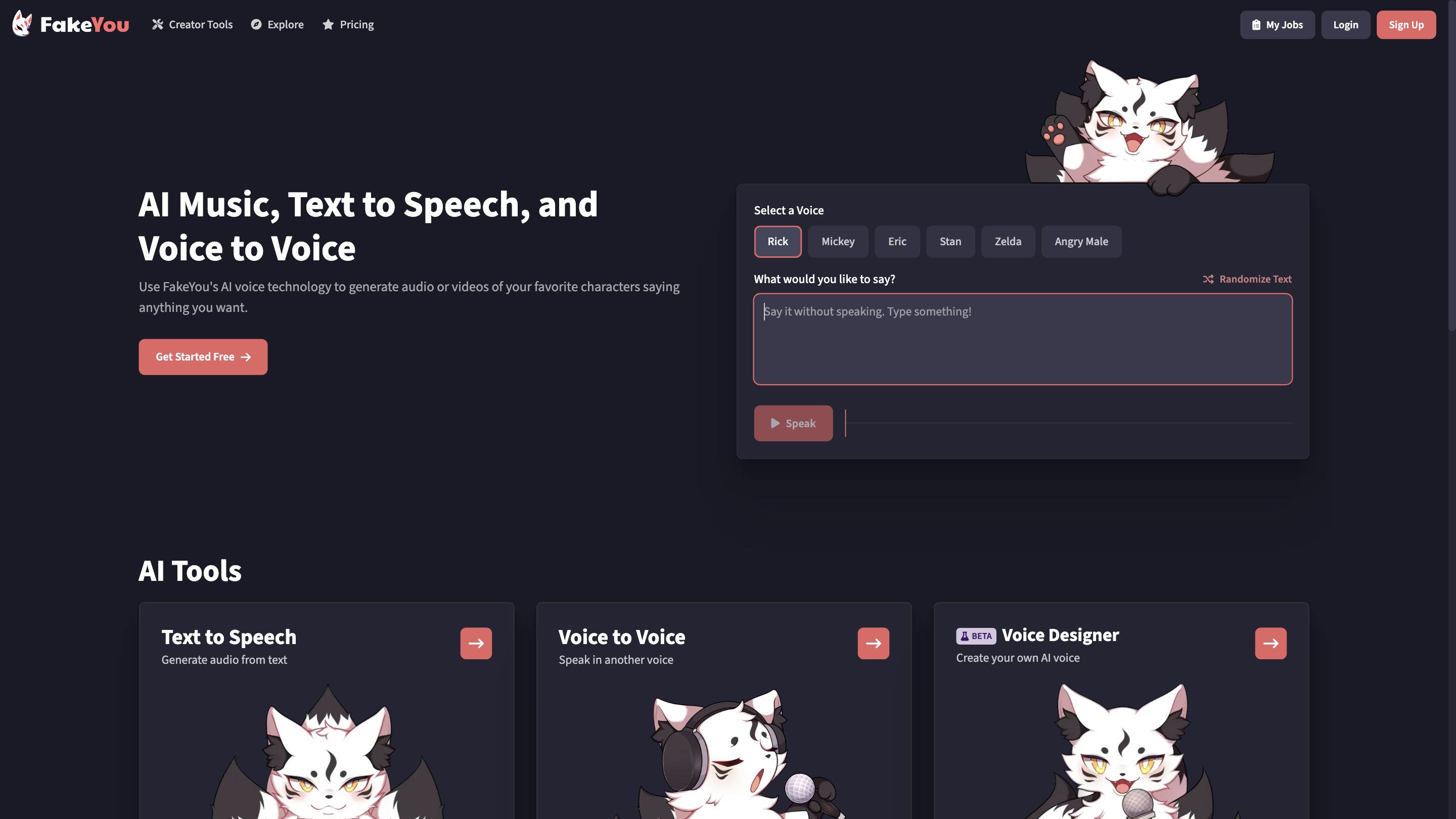 FakeYou - Deep Fake Text to Speech