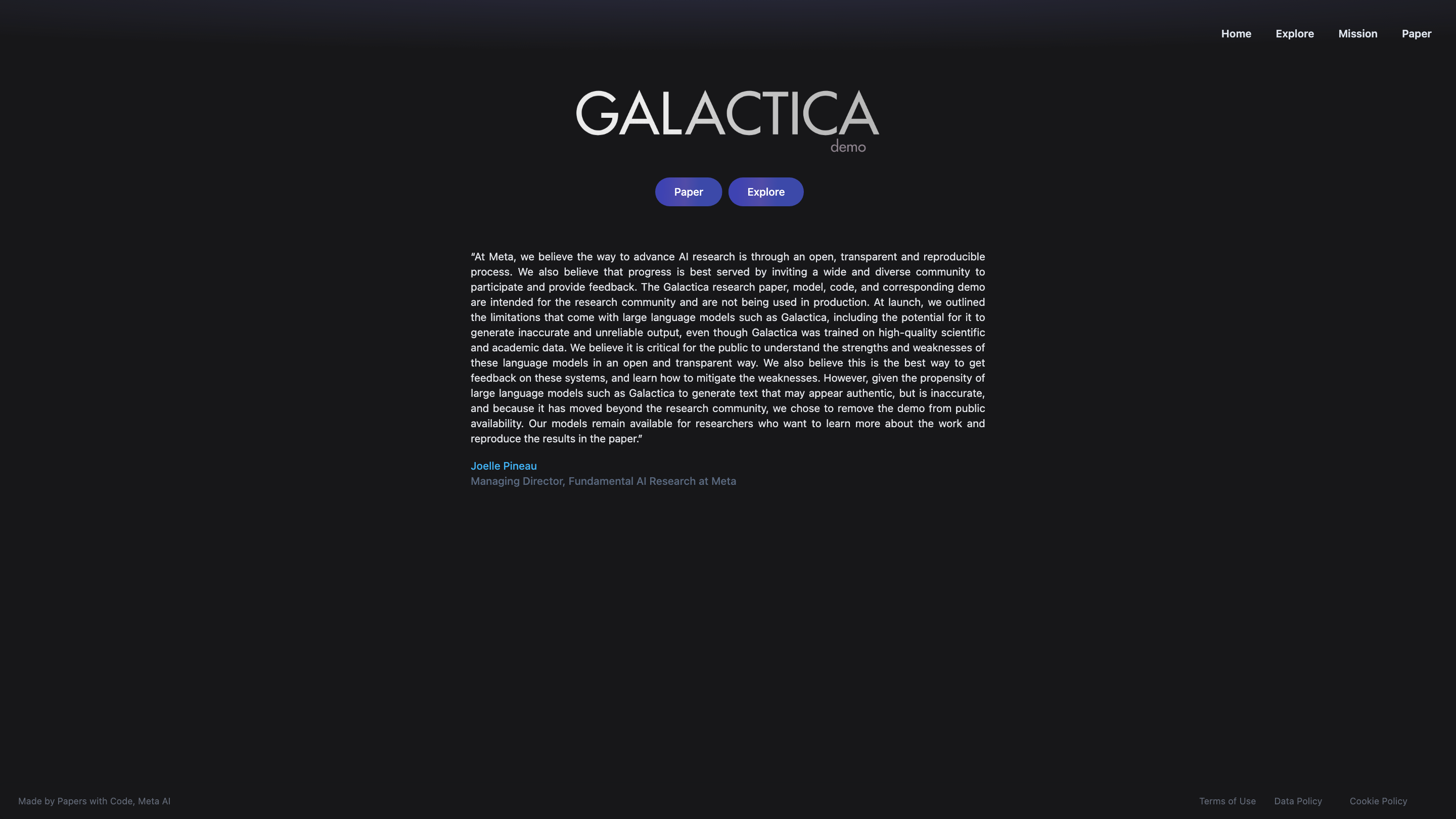 Galactica Demo