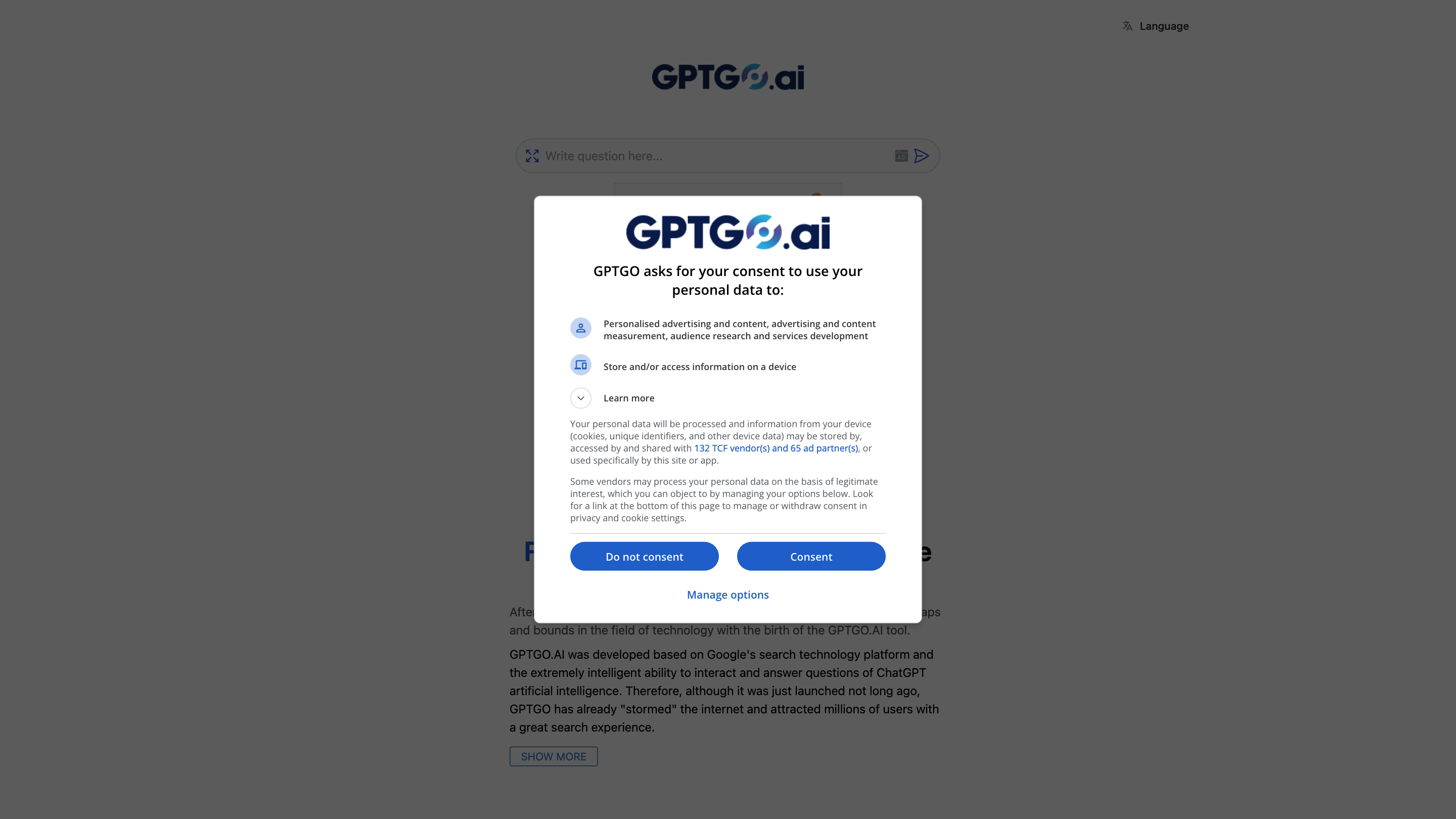 GPTGO - ChatGPT Free combined Search Engine