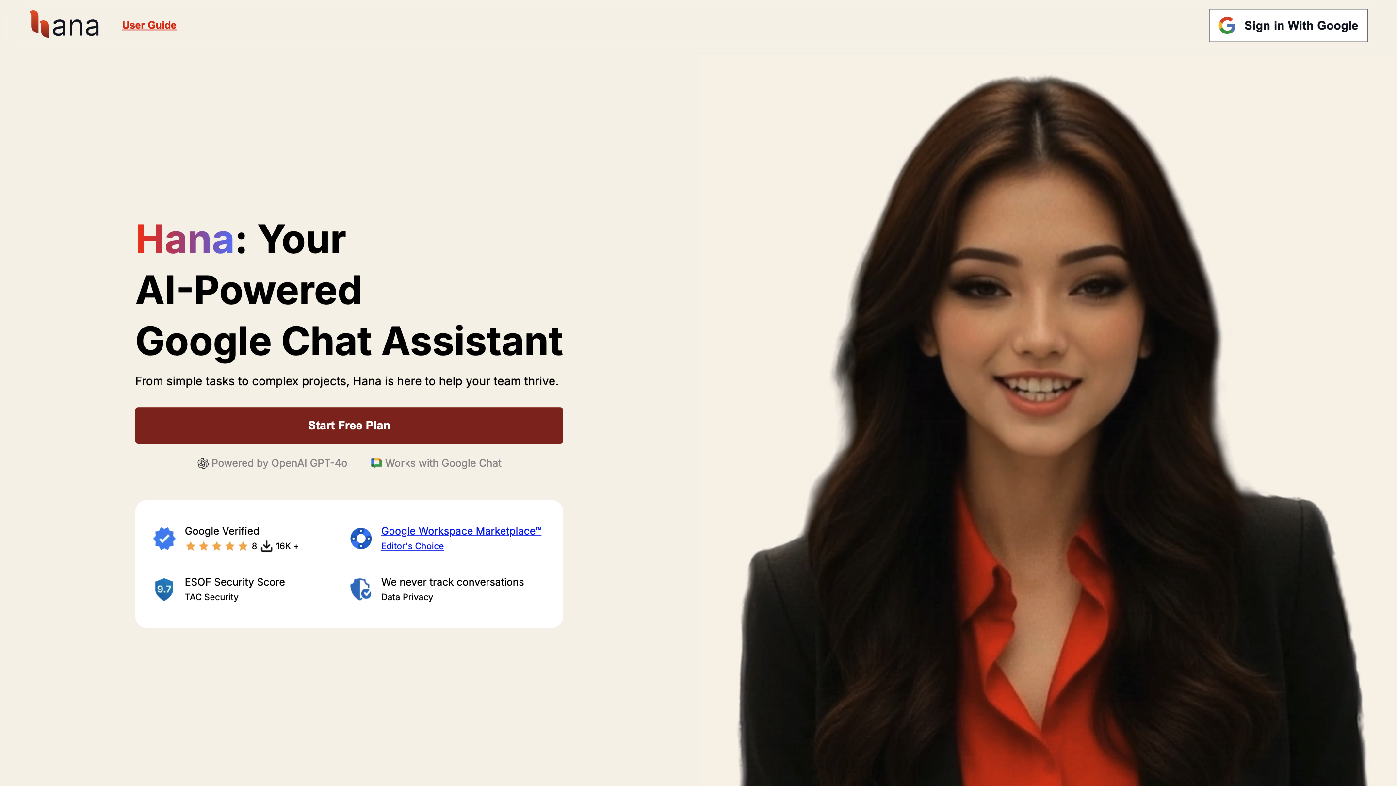 Hana - AI-Powered Google Chat Assistant