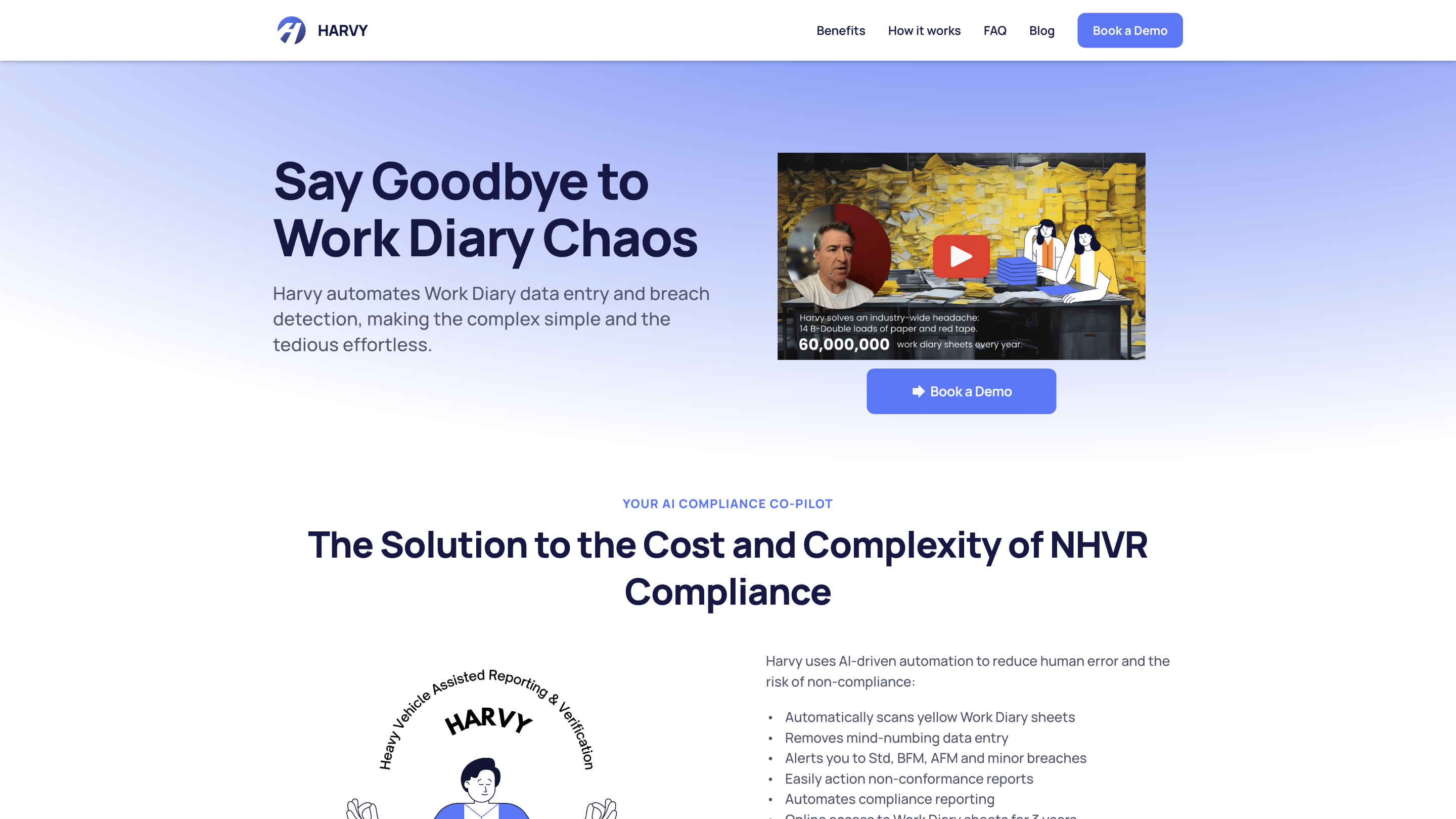 HARVY | AI Automation | Heavy Vehicle Compliance and NHVR Driver Work Diary Daily Sheet Reporting