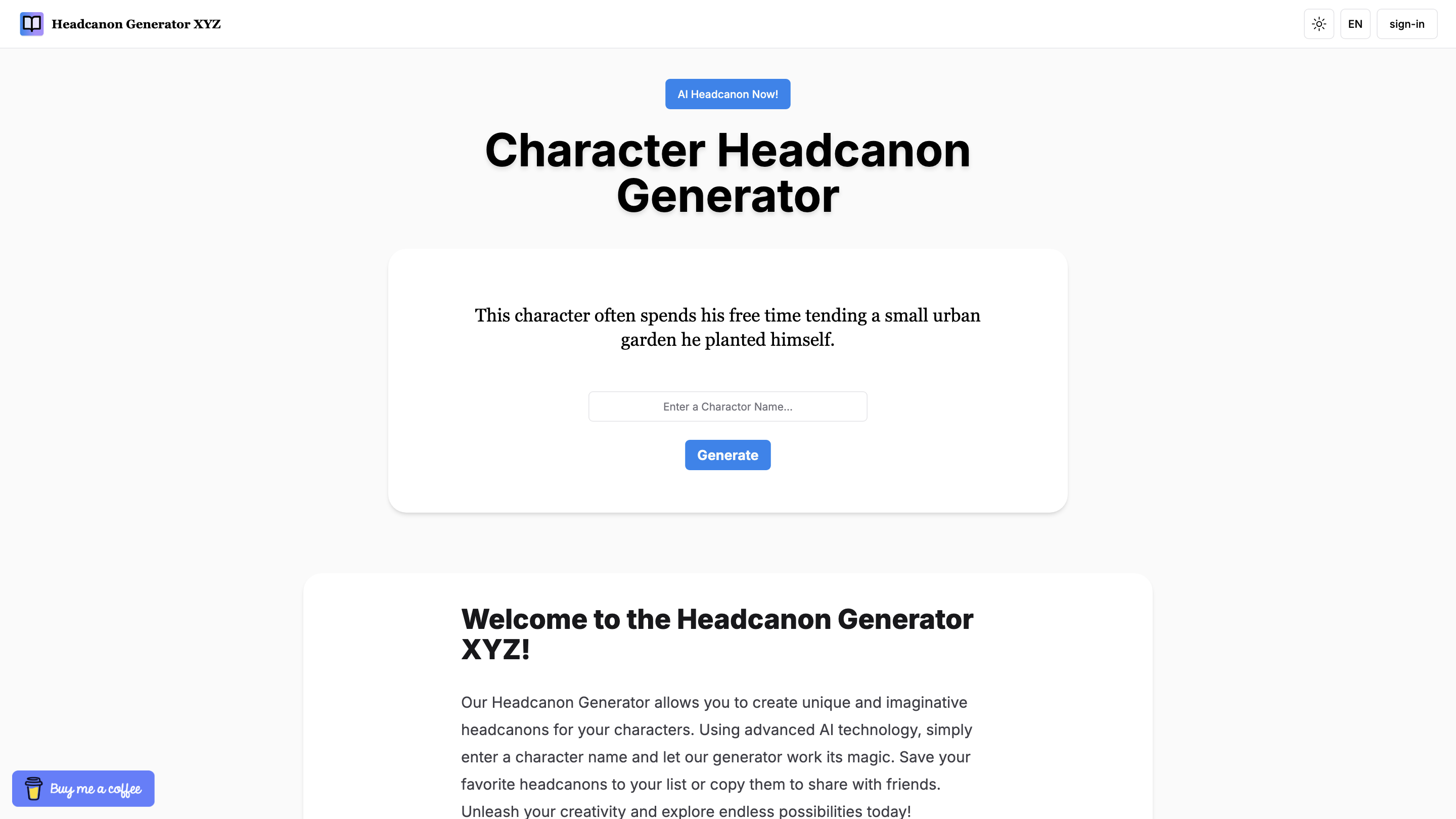 Headcanon Generator XYZ