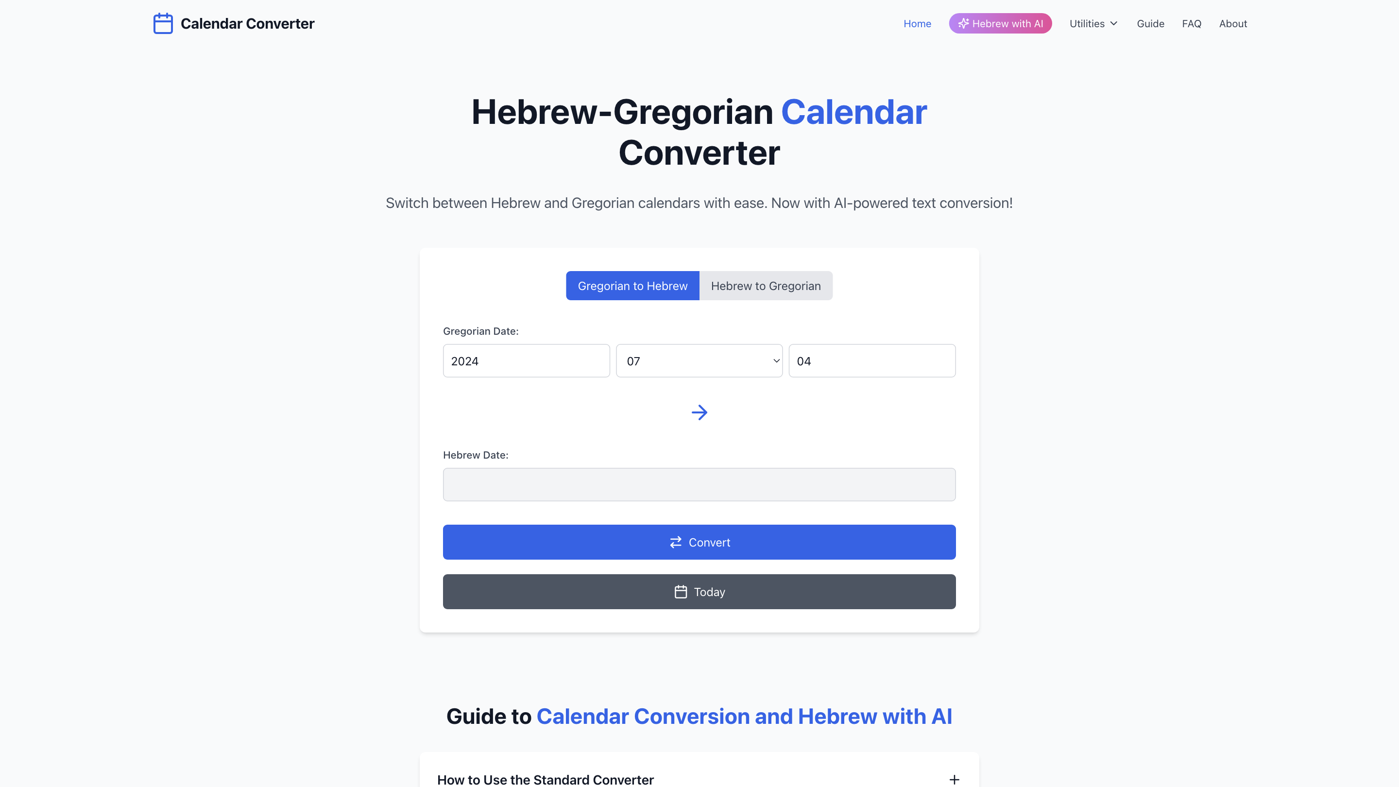 Hebrew Calendar Converter