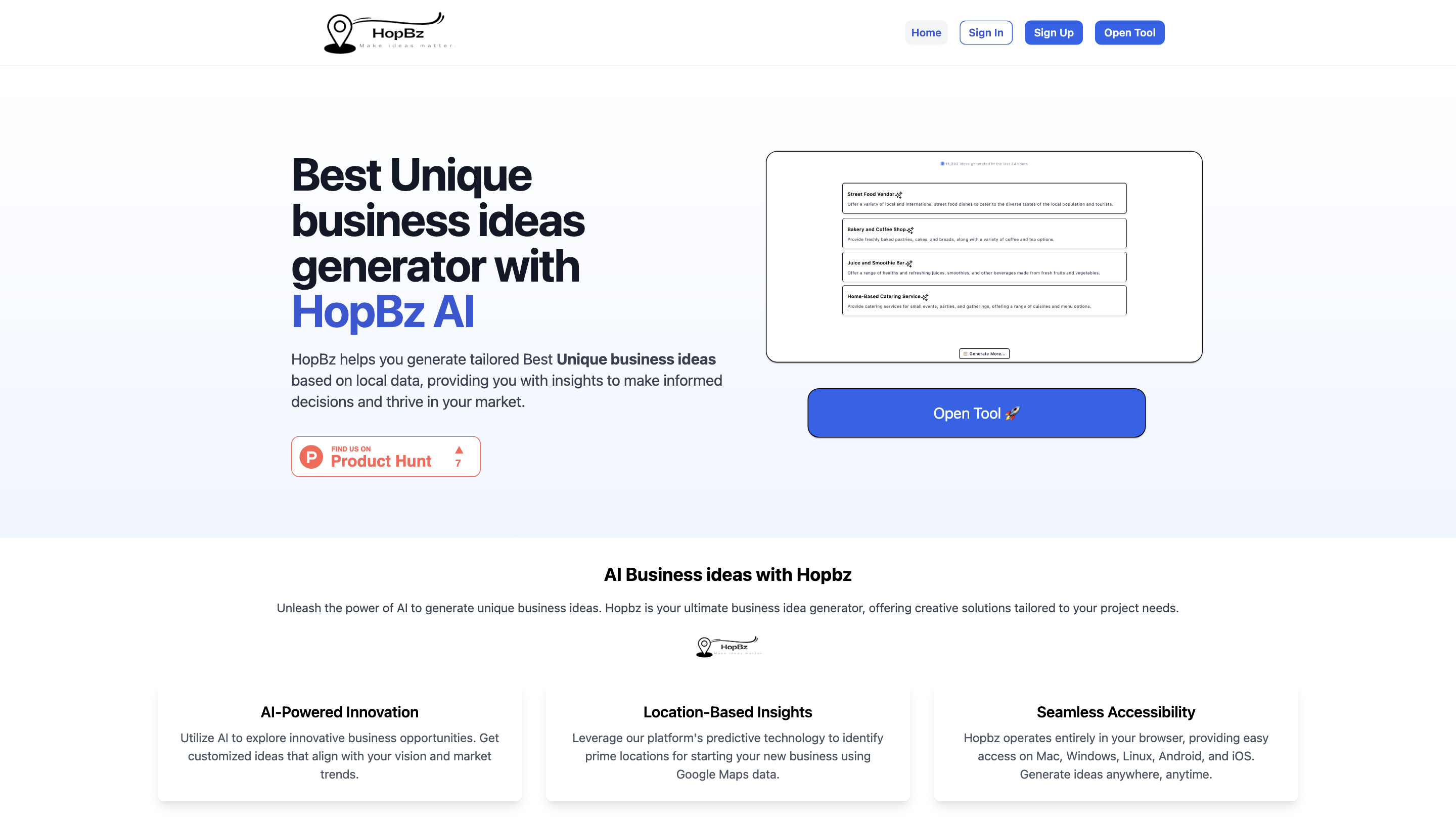 Hopbz - AI Business Ideas & Opportunities Generator