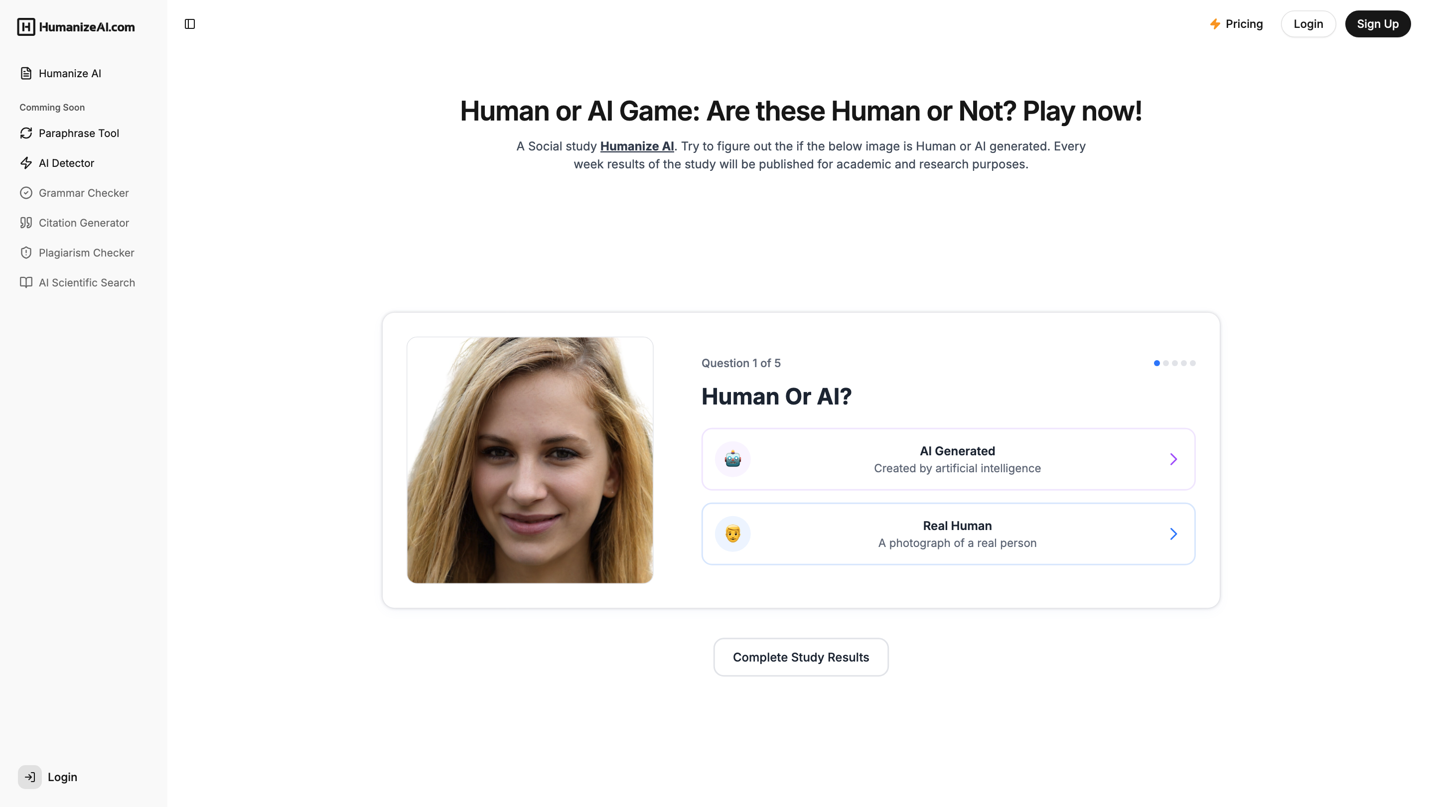 Human or AI Game