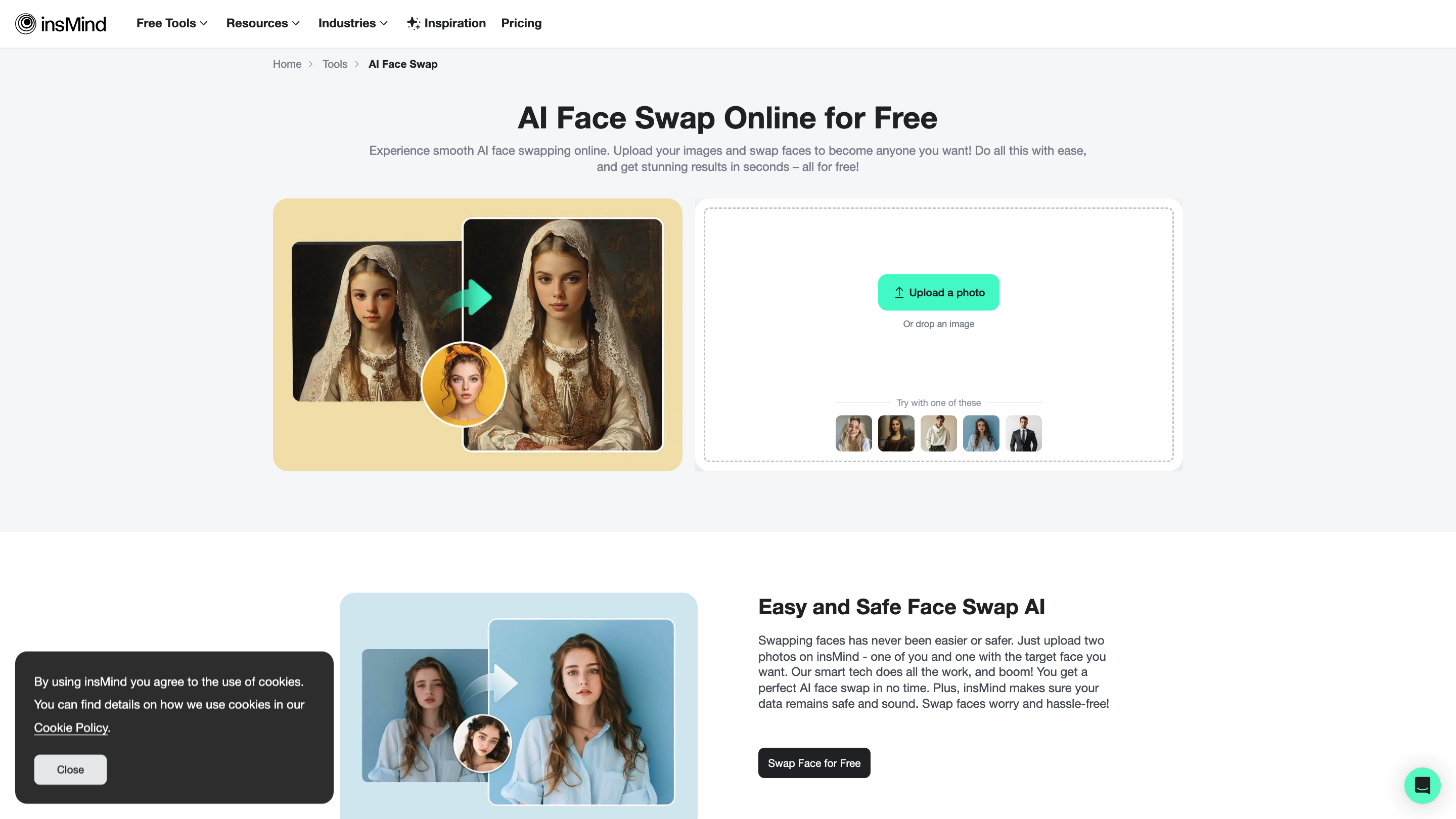 insMind AI Face Swap
