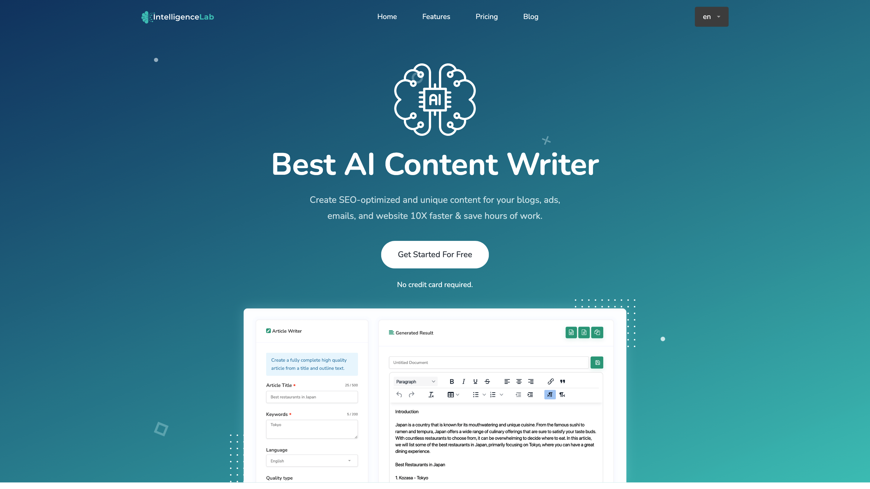 IntelligenceLab - AI Generator