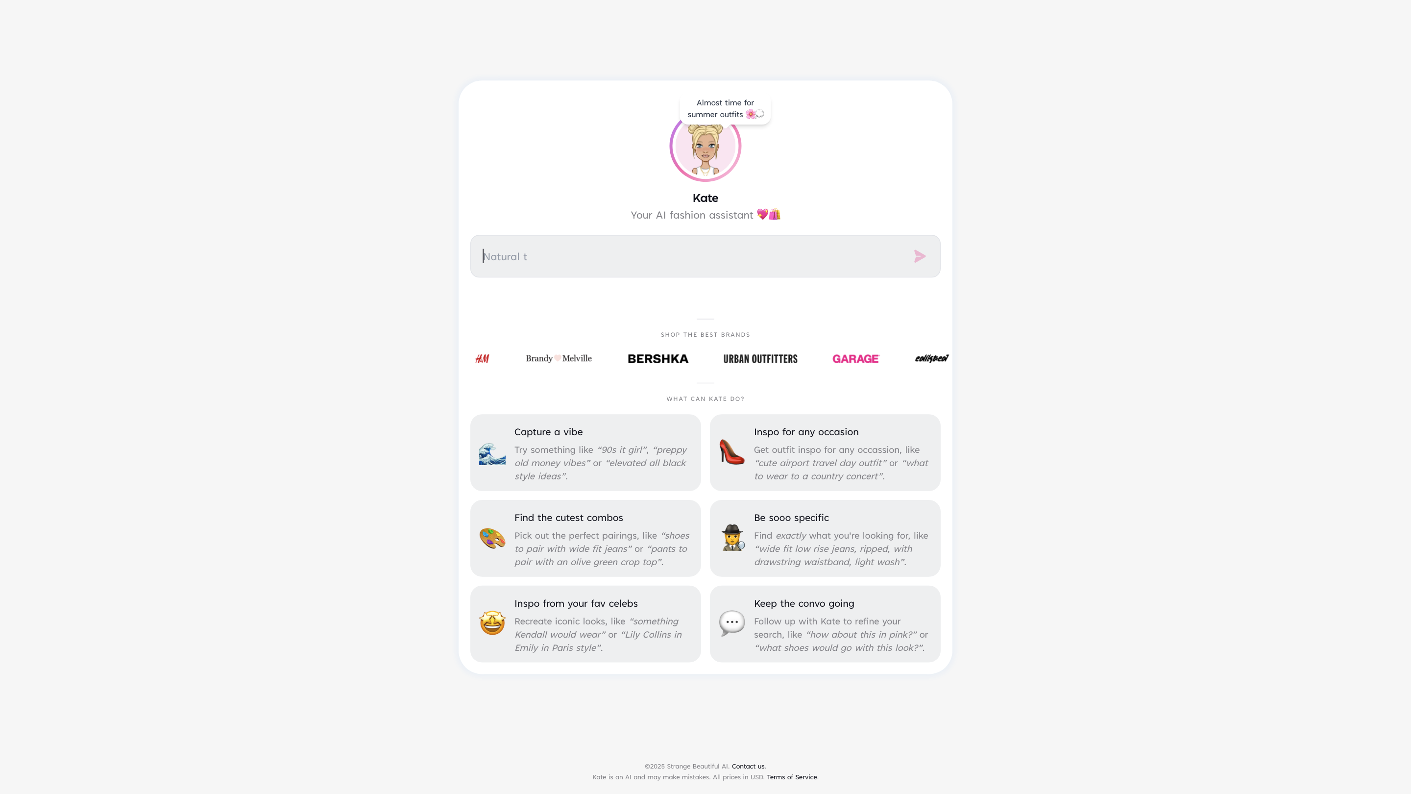 Kate. Your AI Fashion Assistant ✨🛍️