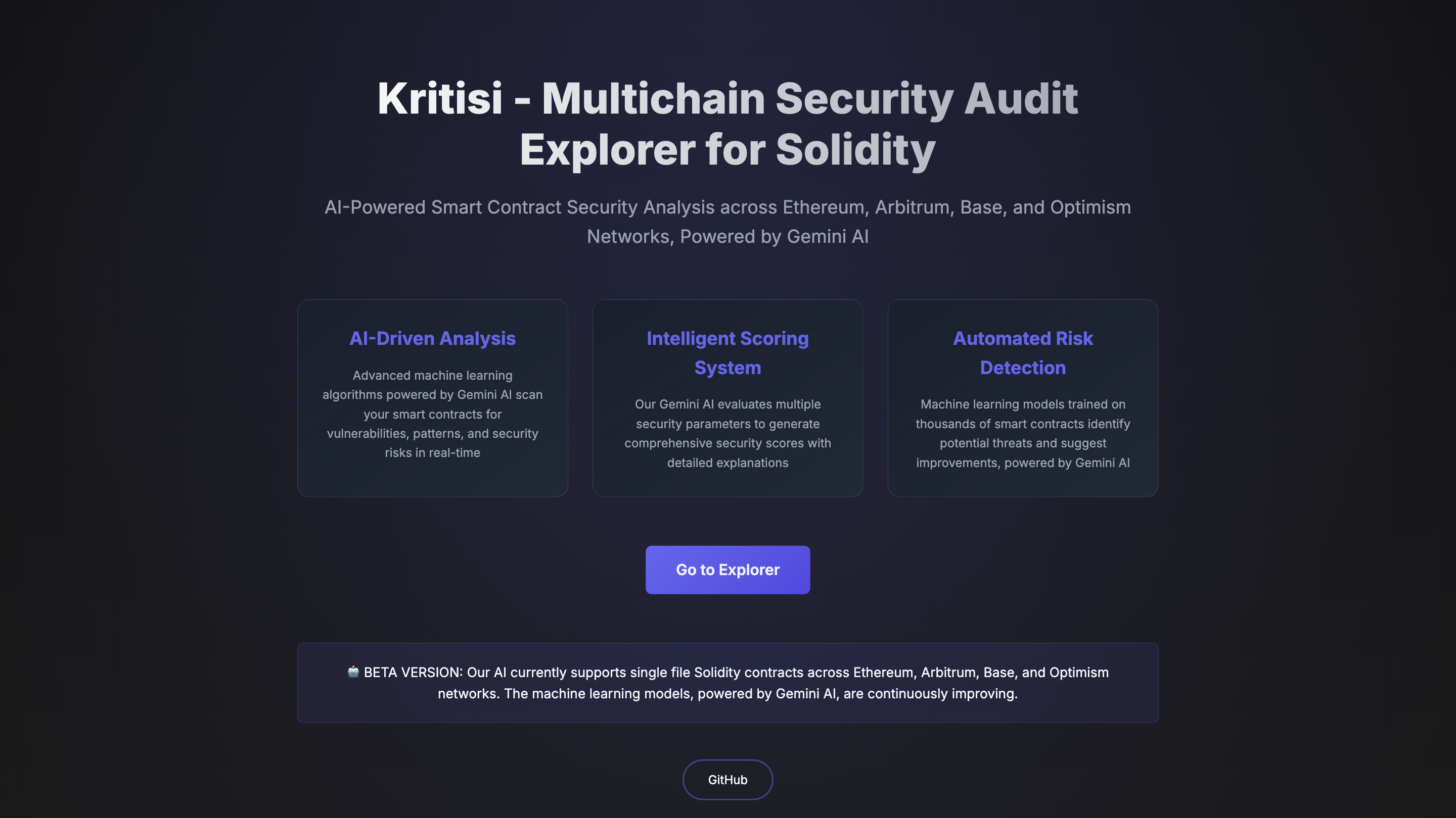 Kritisi - Security Audit Explorer for Solidity