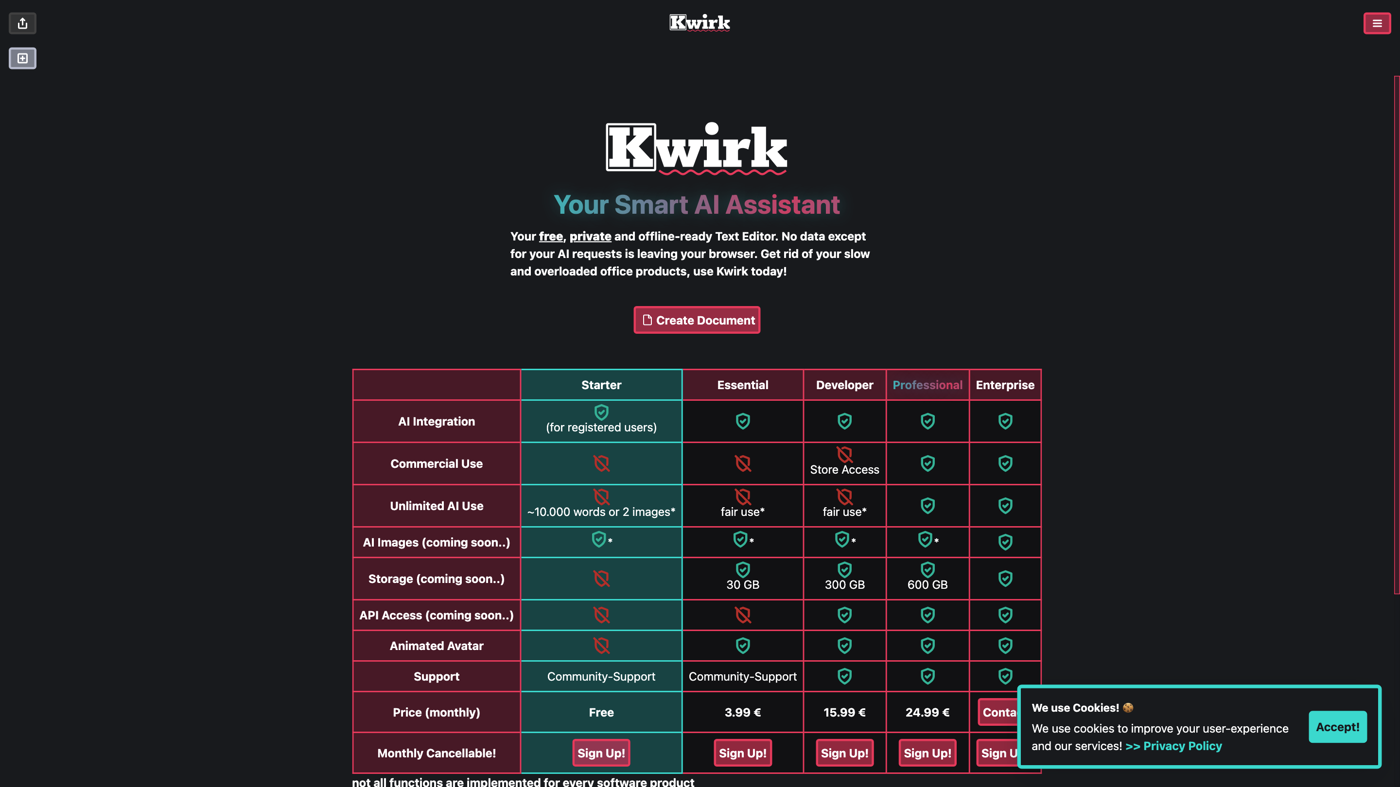 Kwirk.io - AI assisted working