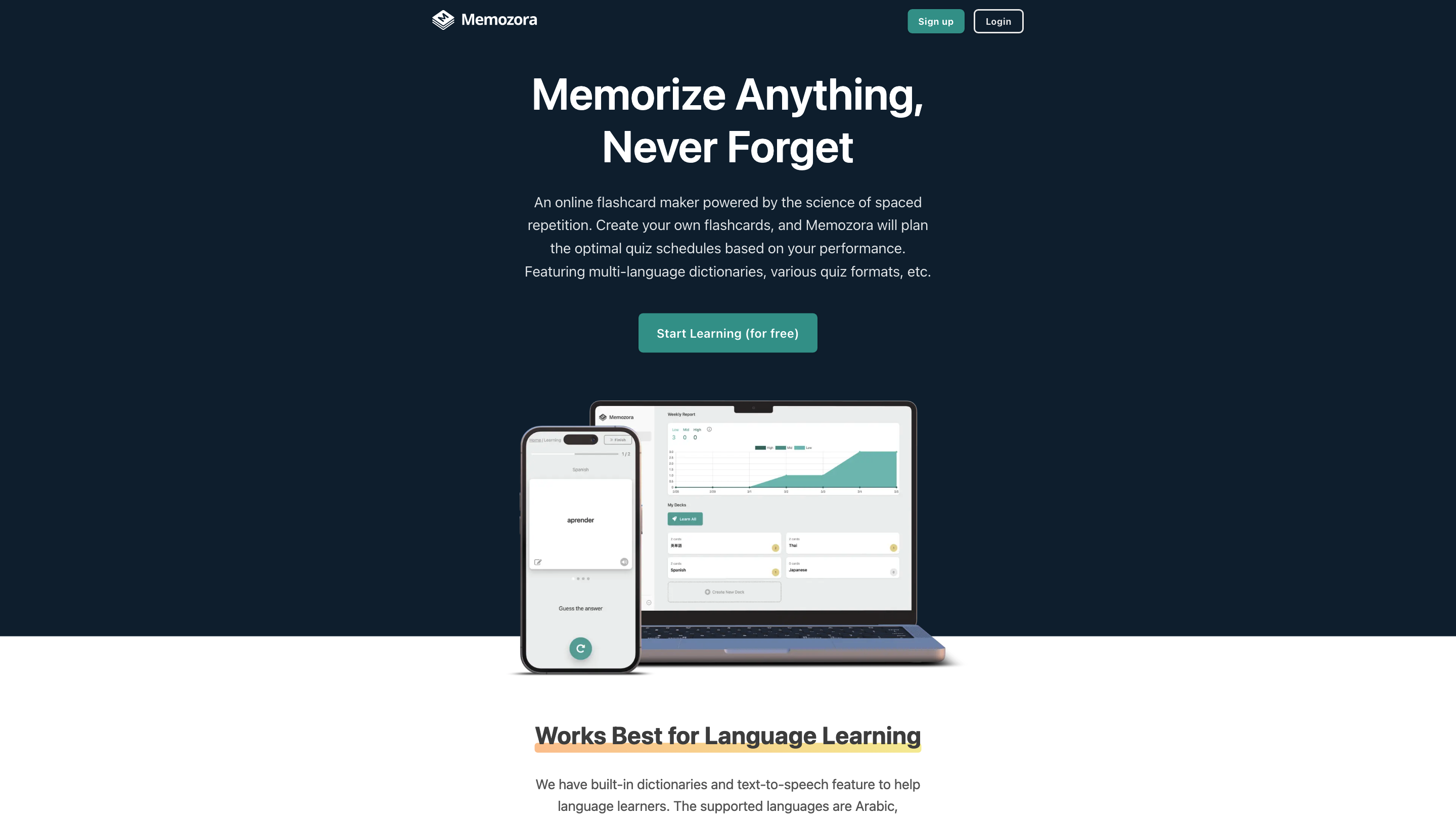 Memozora: Online Flashcard Maker