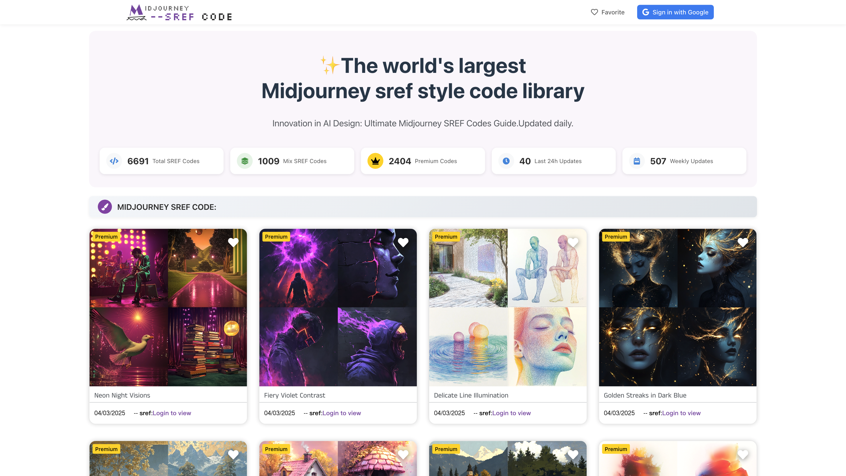 Midjourney SREF Codes Library