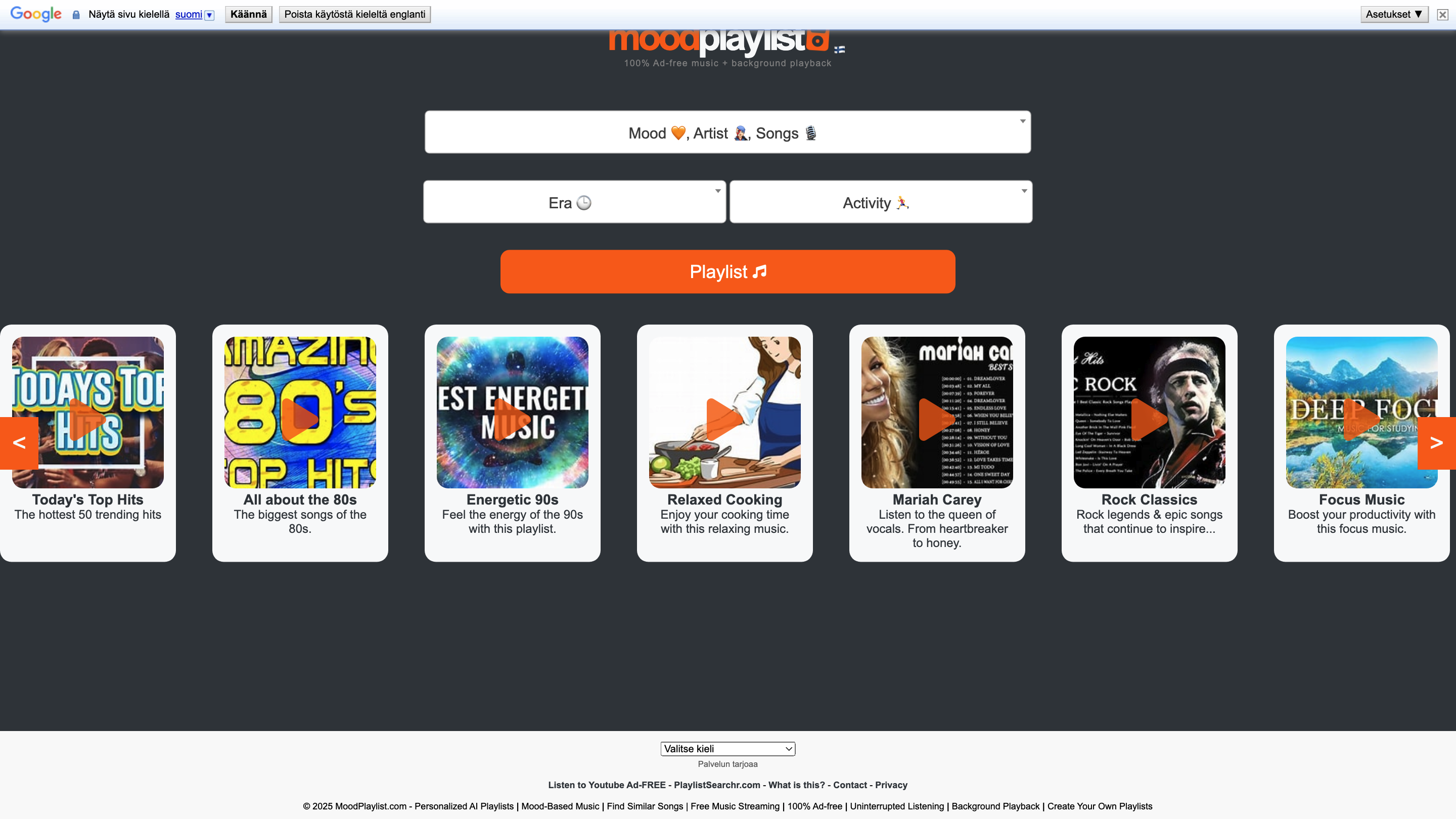Moodplaylist - AI Powered Playlists