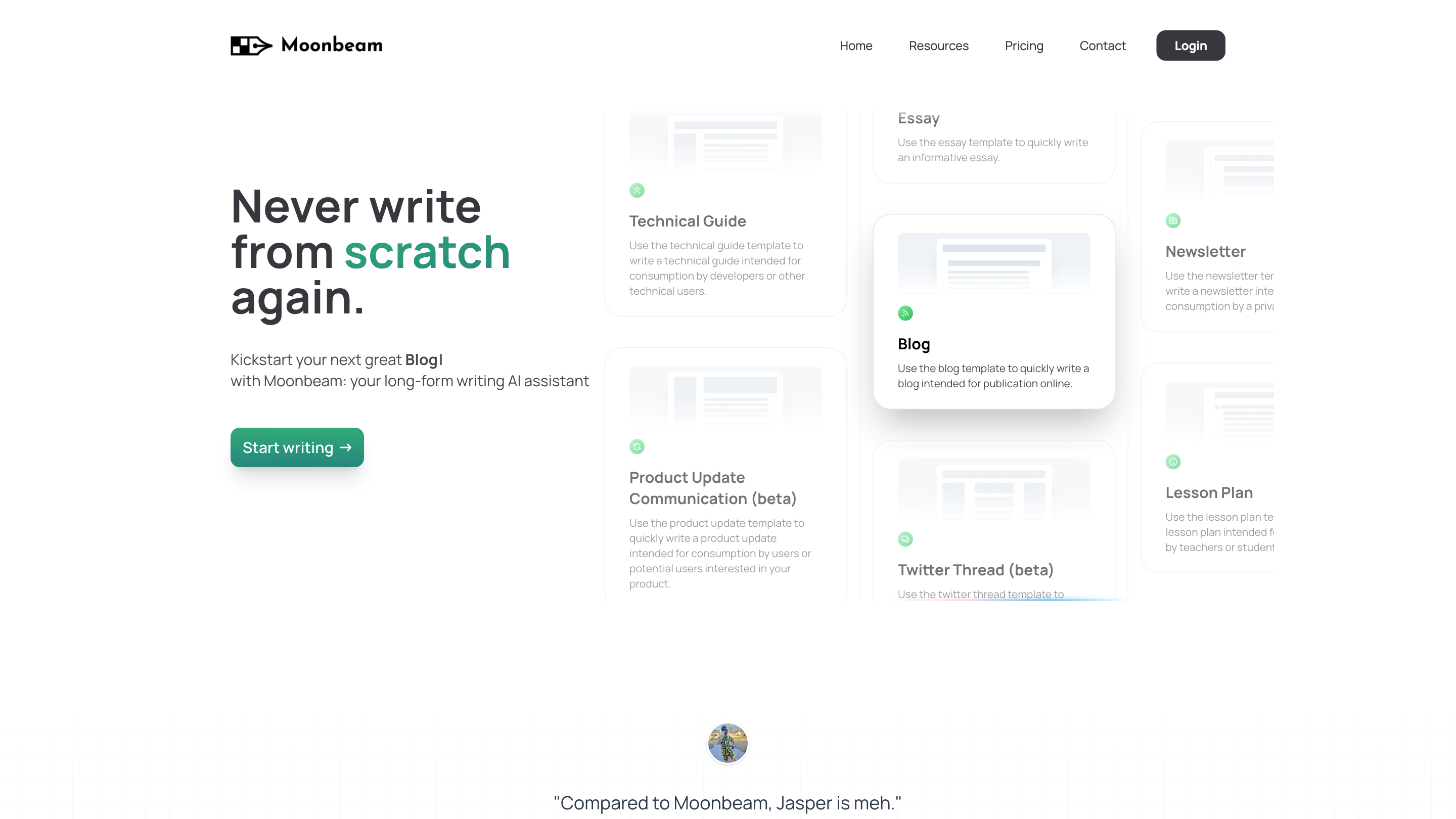 Moonbeam - AI Writing Assistant