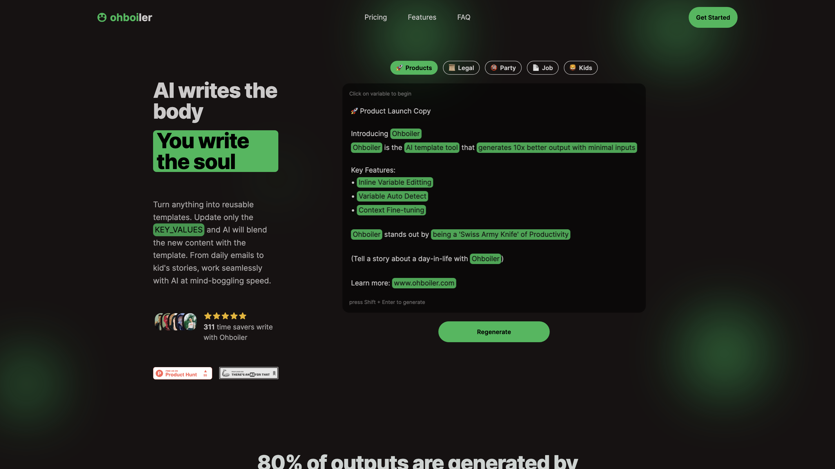 Ohboiler - AI-Powered Custom Templates