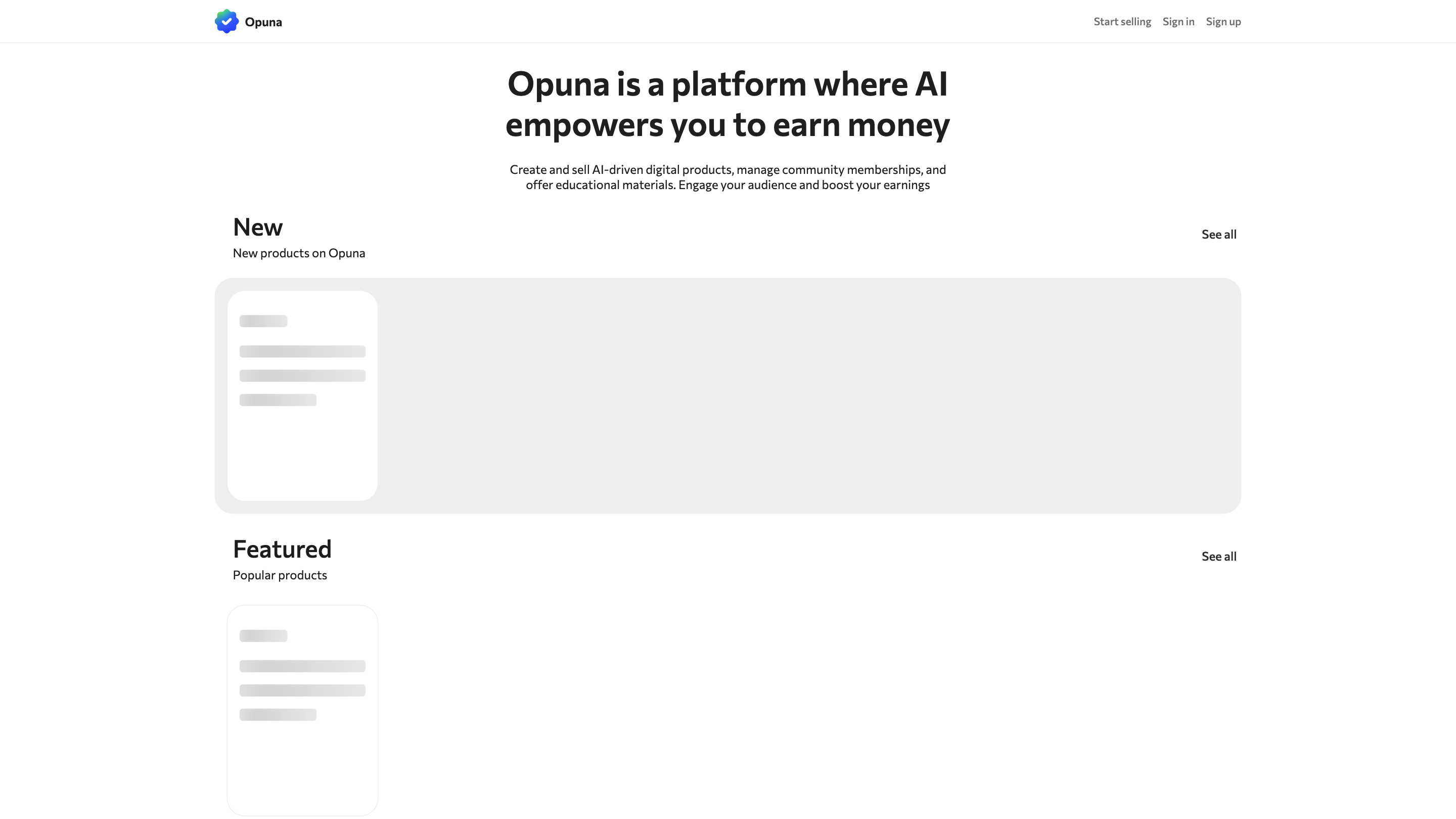 Opuna Marketplace