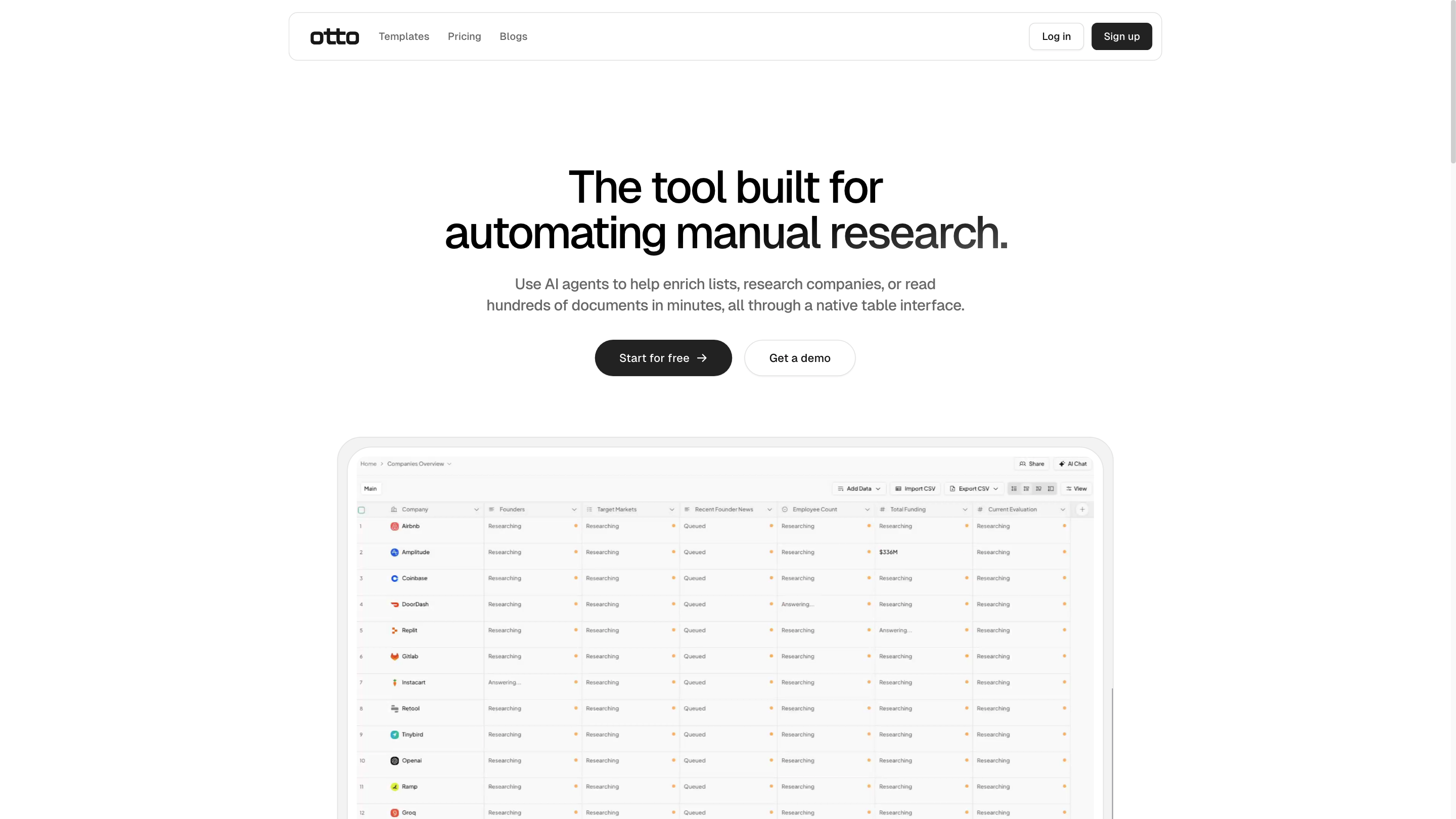 Otto AI Research Agent