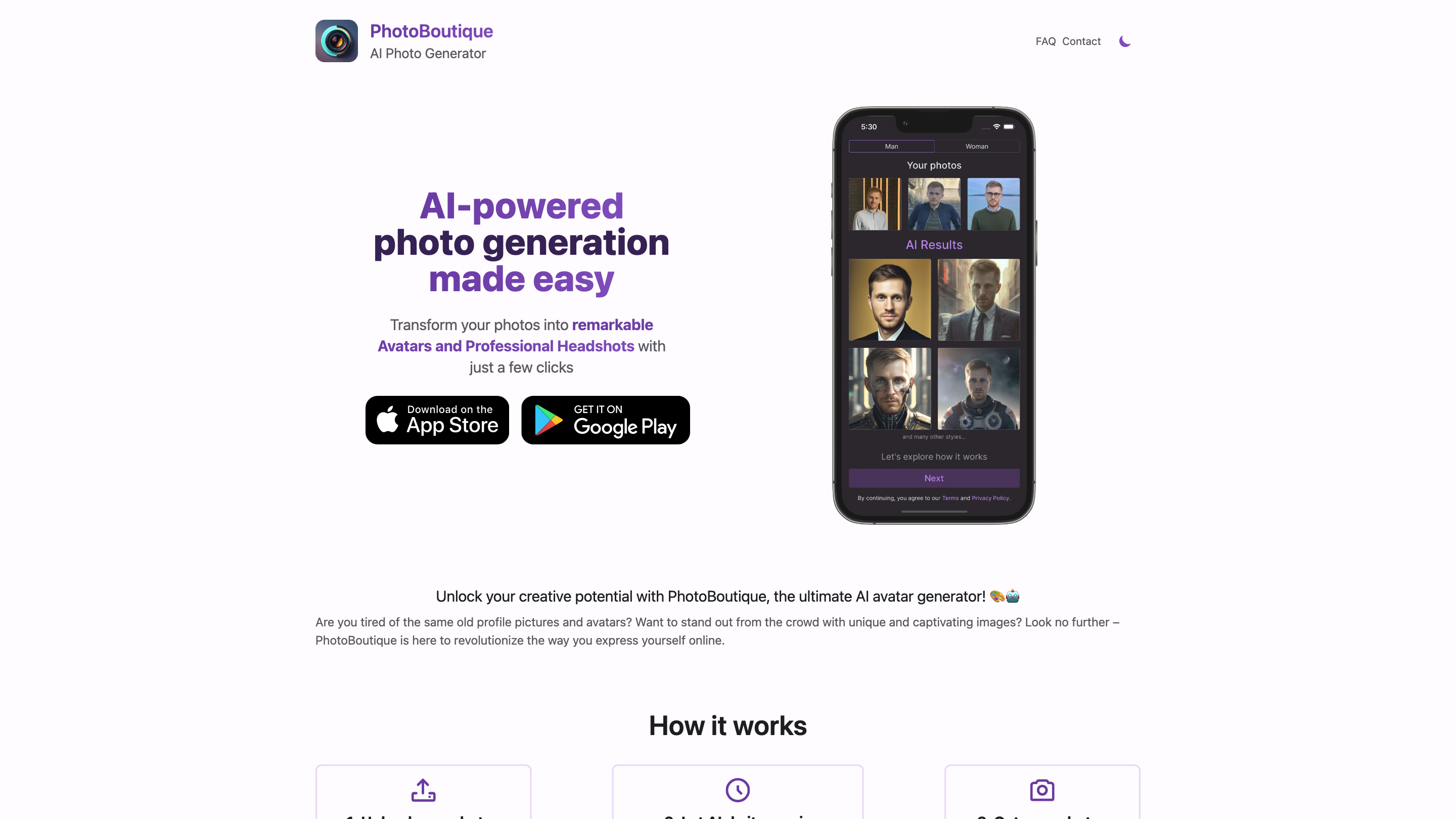 PhotoBoutique - AI Photo Generator