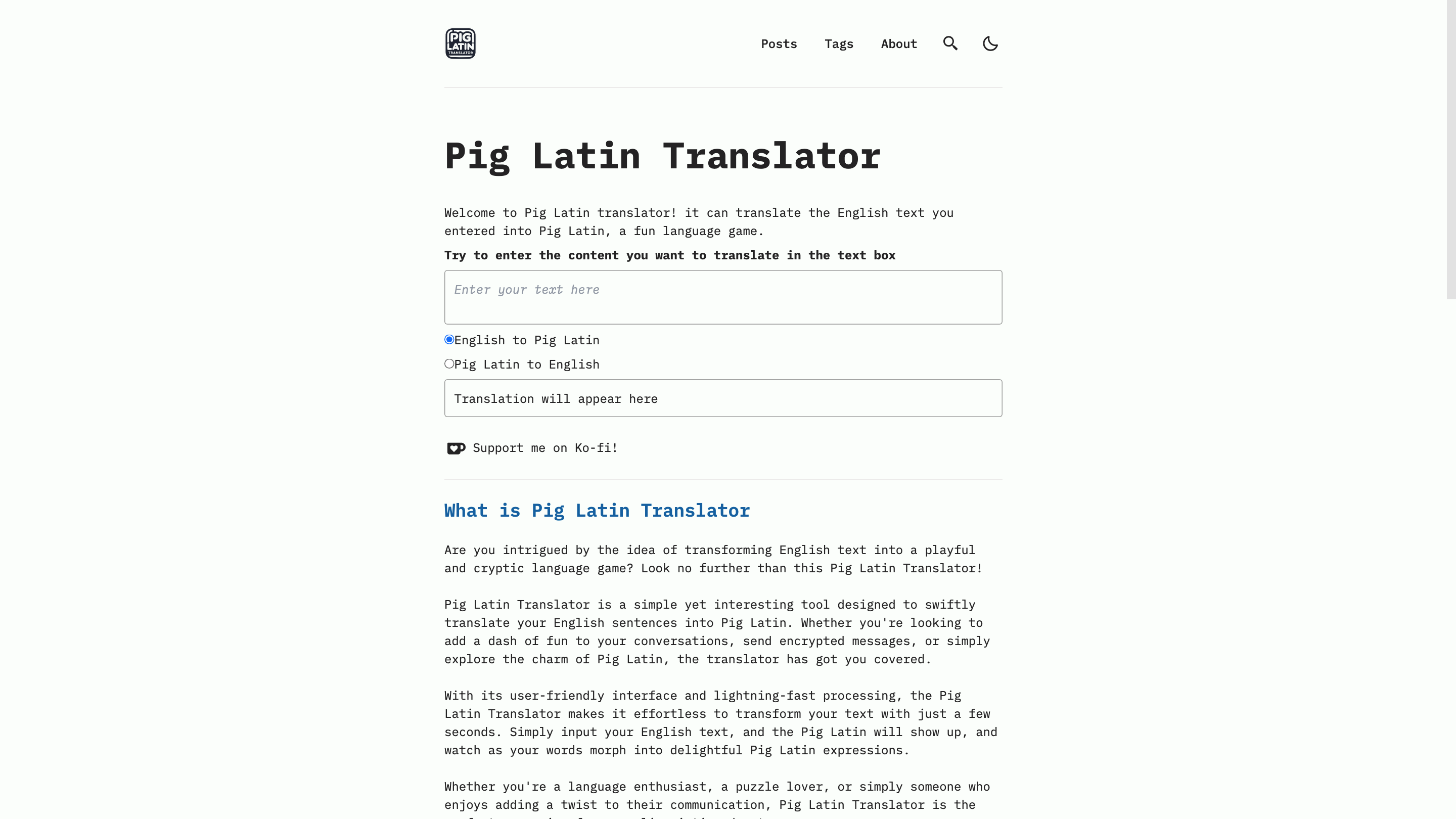Pig Latin Translator
