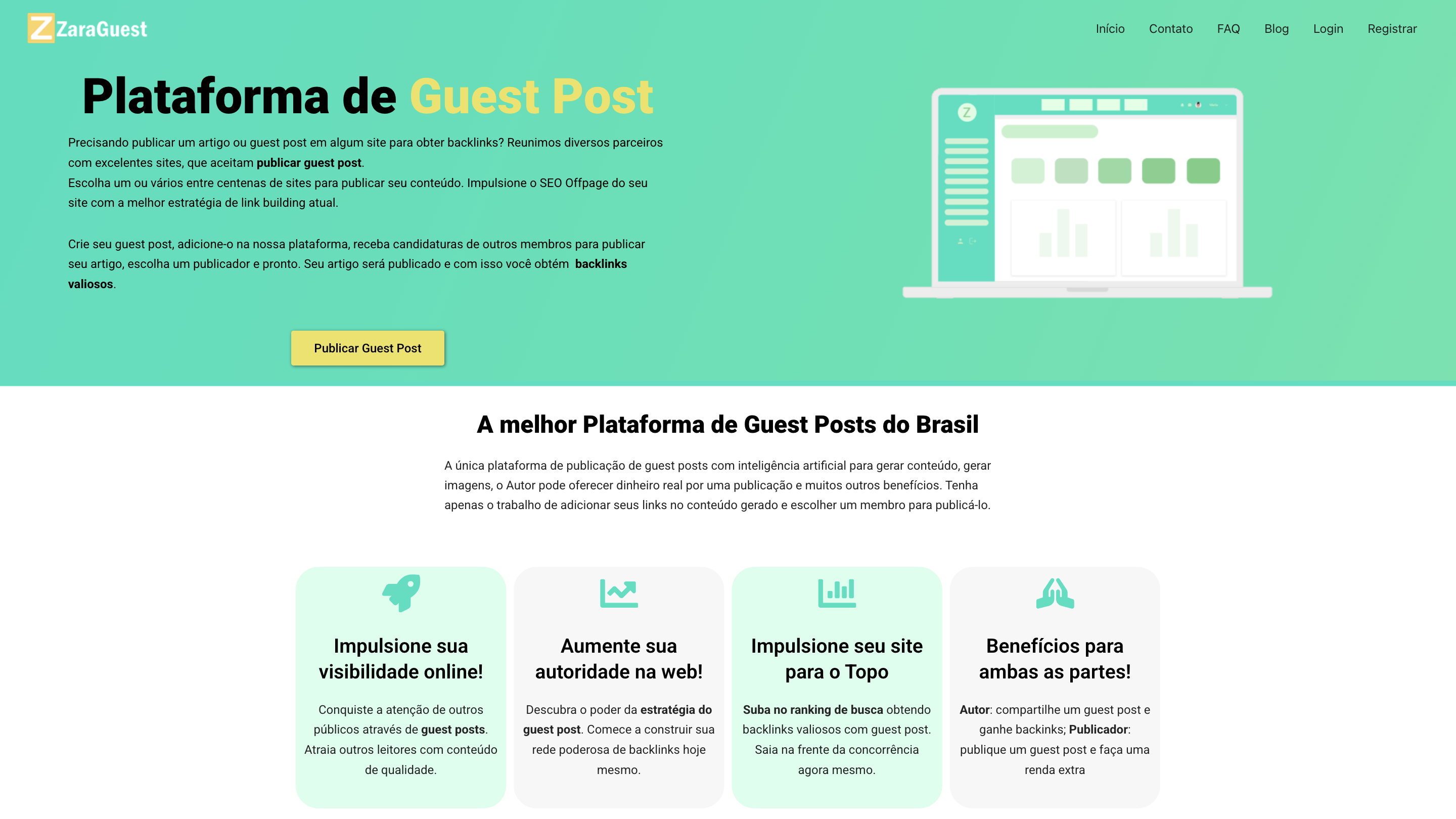 Plataforma de Guest Post - ZaraGuest