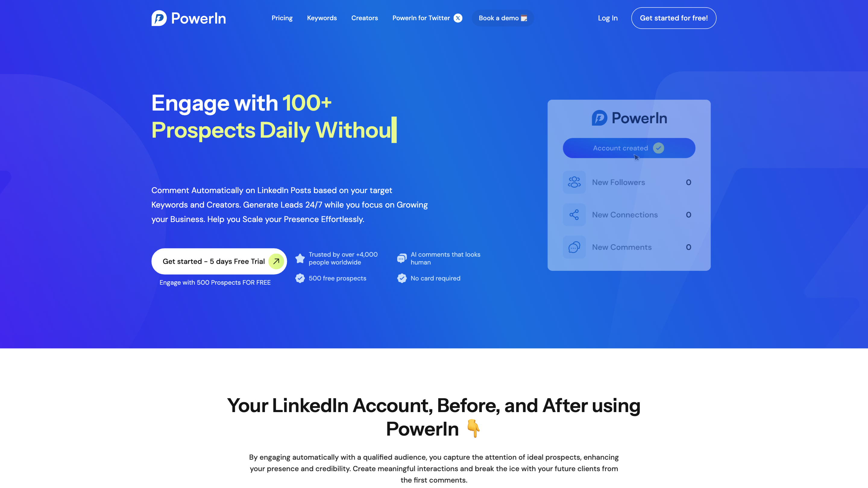 PowerIn - Automated LinkedIn Comments with AI