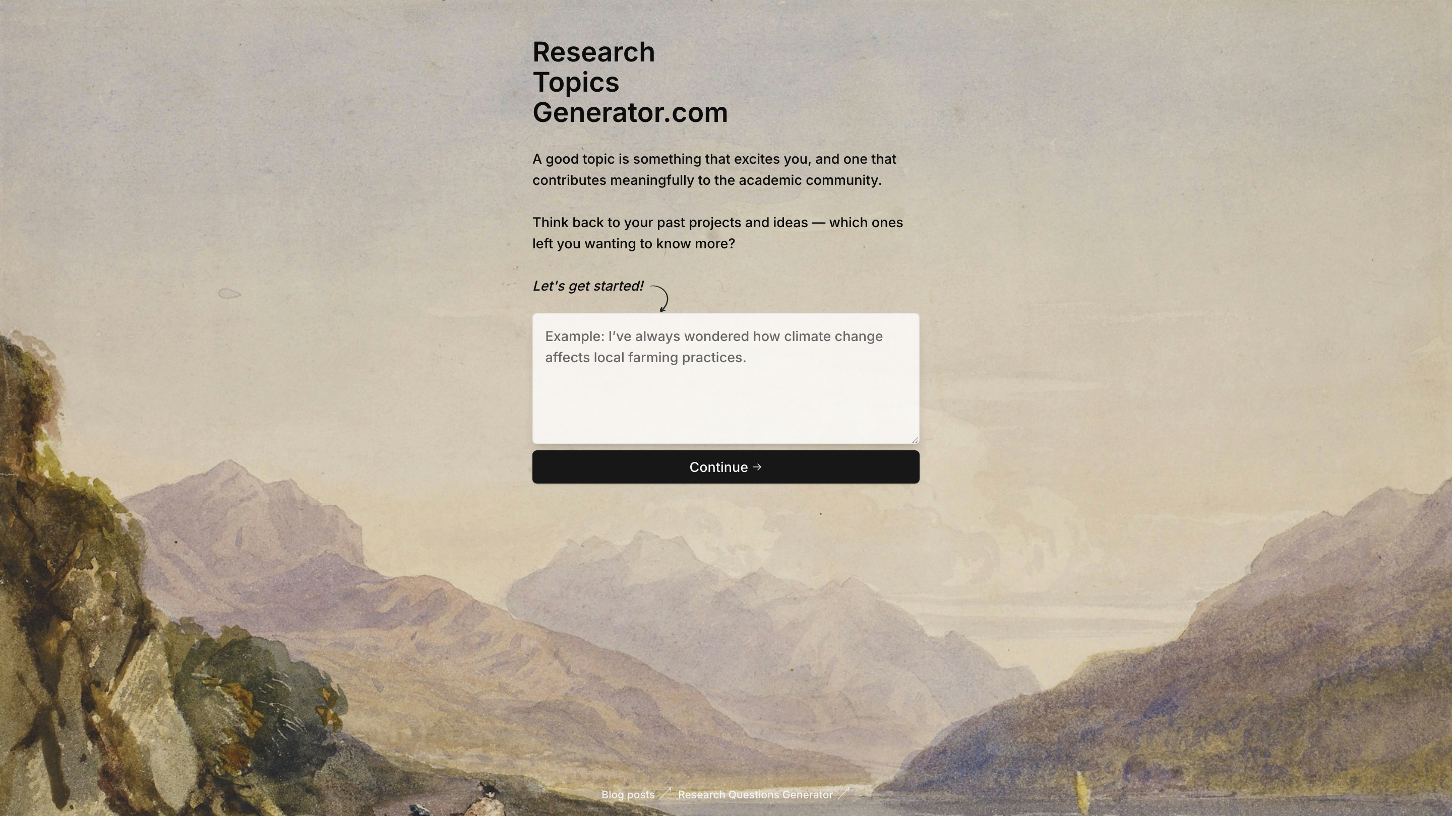 Research Topics Generator