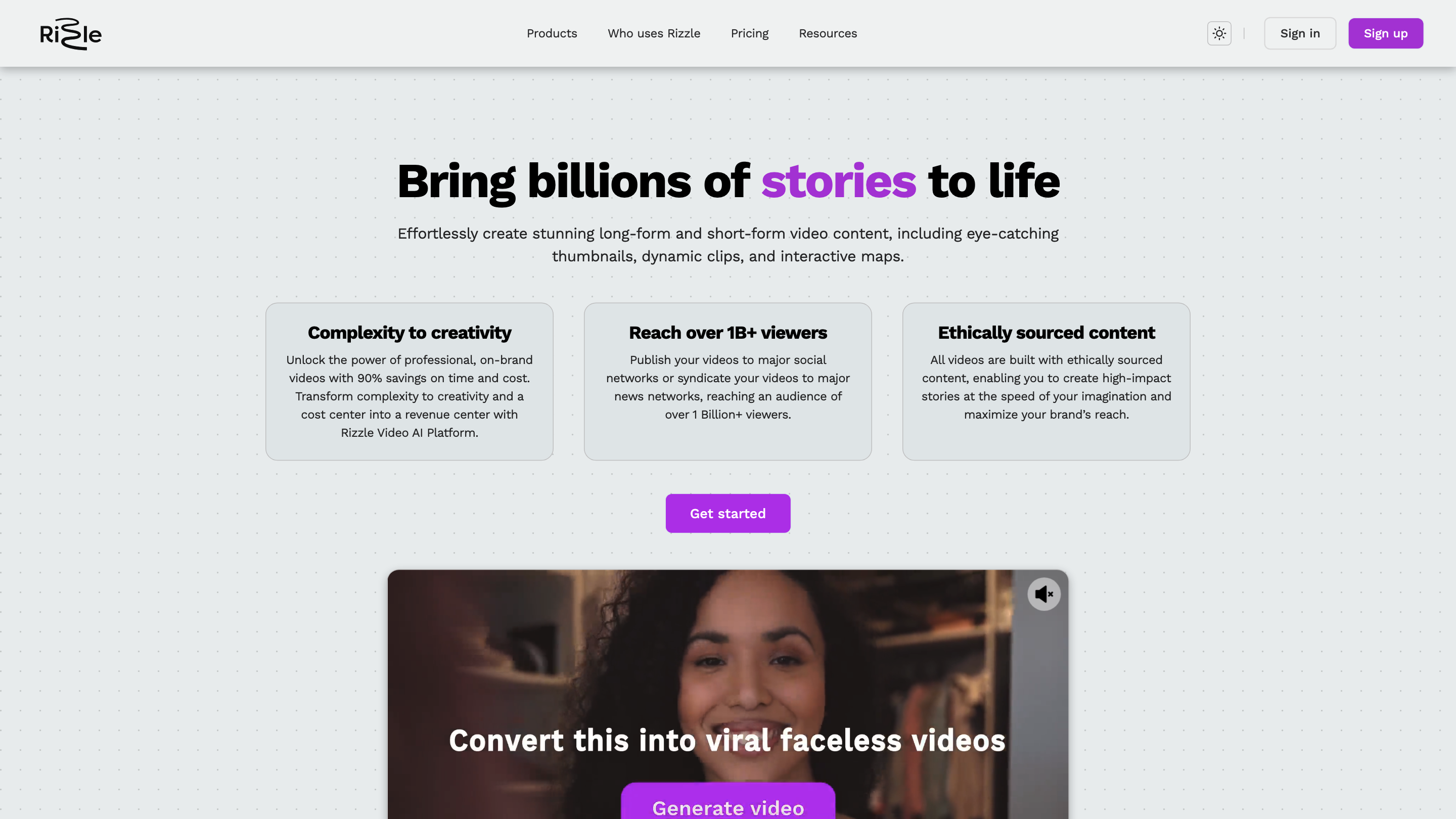 Rizzle Text to Video AI
