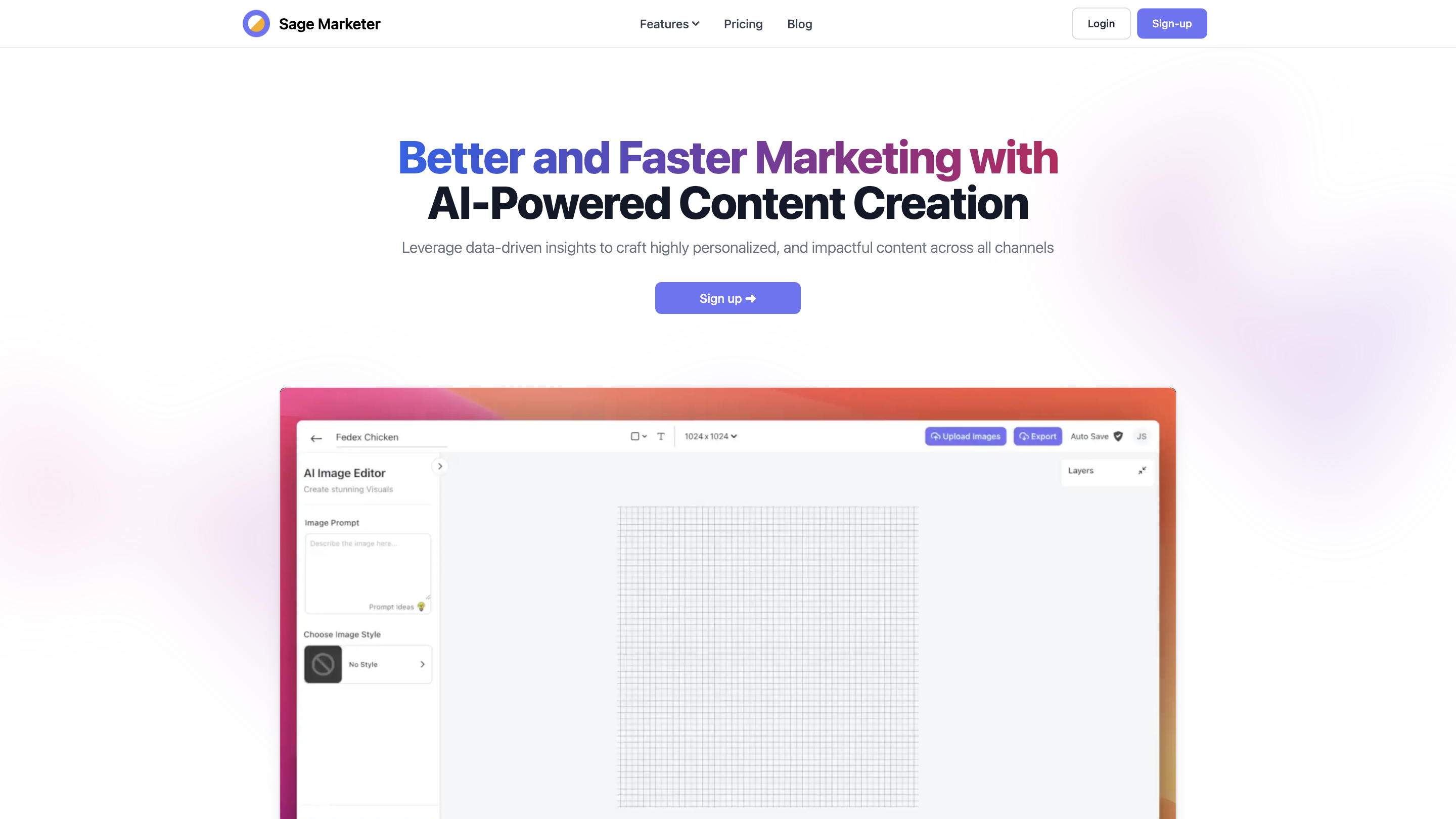Sage Marketer Data-Driven AI Content Generation