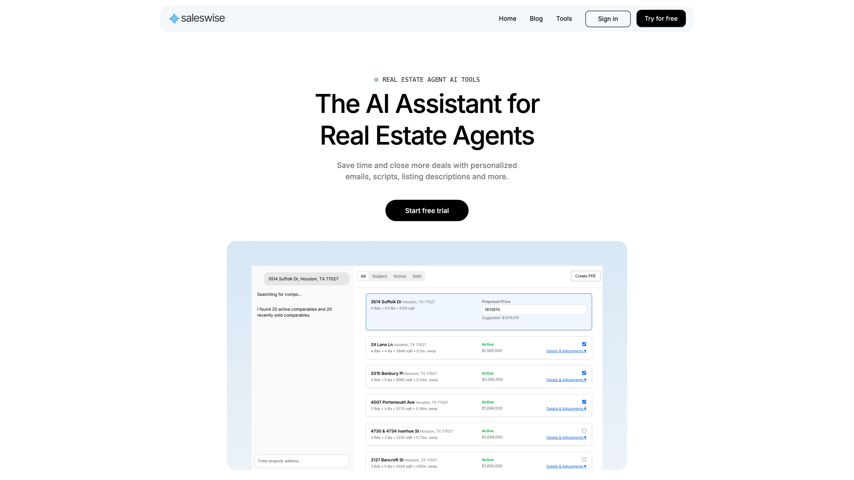 Saleswise | AI Tools for Real Estate Agents