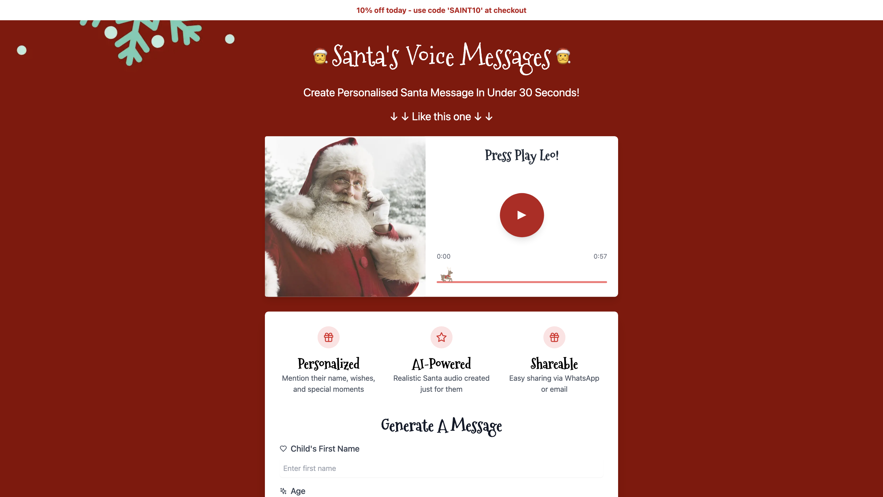 Santa's Voice Message