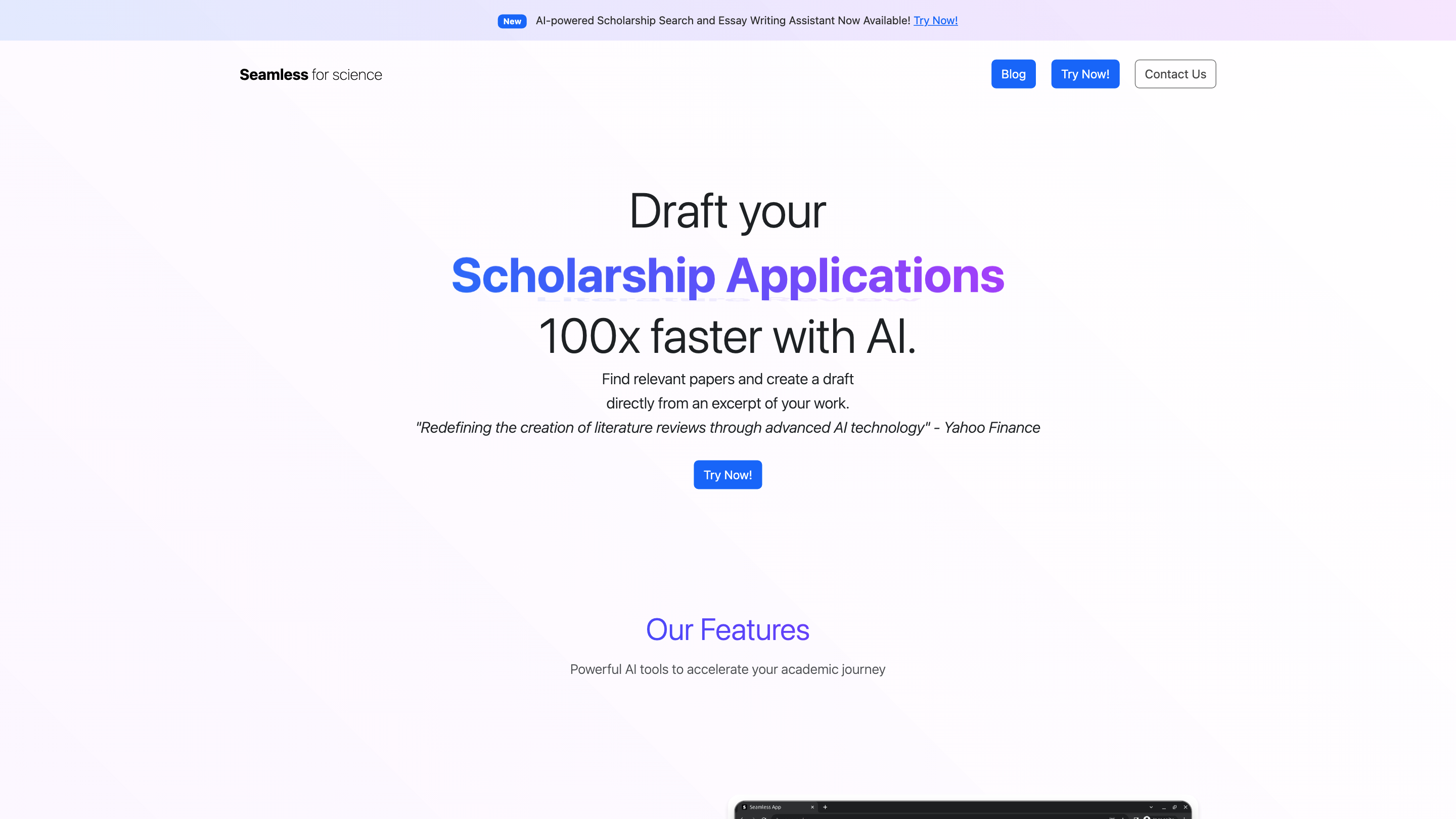 Seamless - AI Literature Review Tool for Scientific Research
