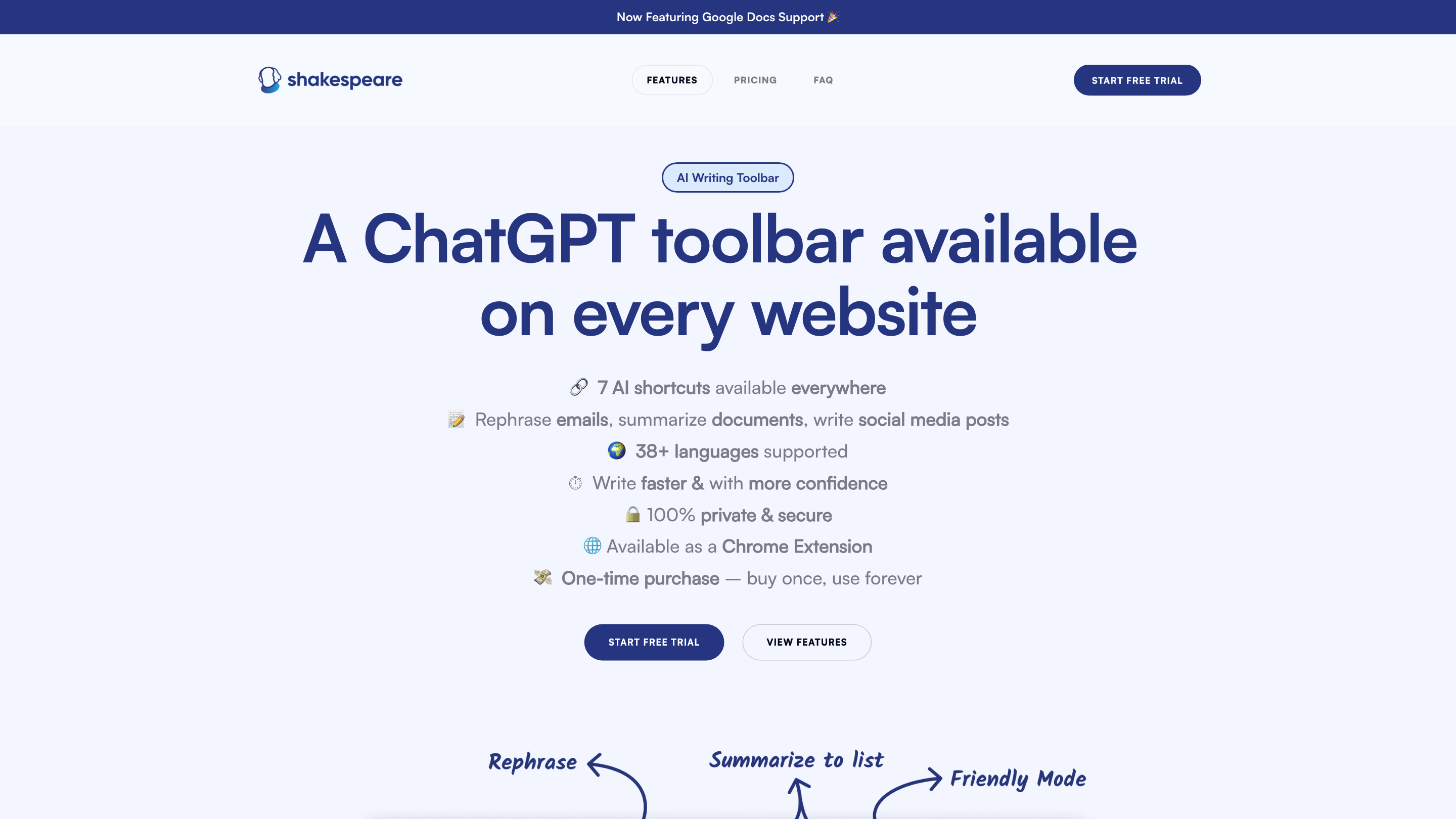 Shakespeare - AI Powered Writing Toolbar