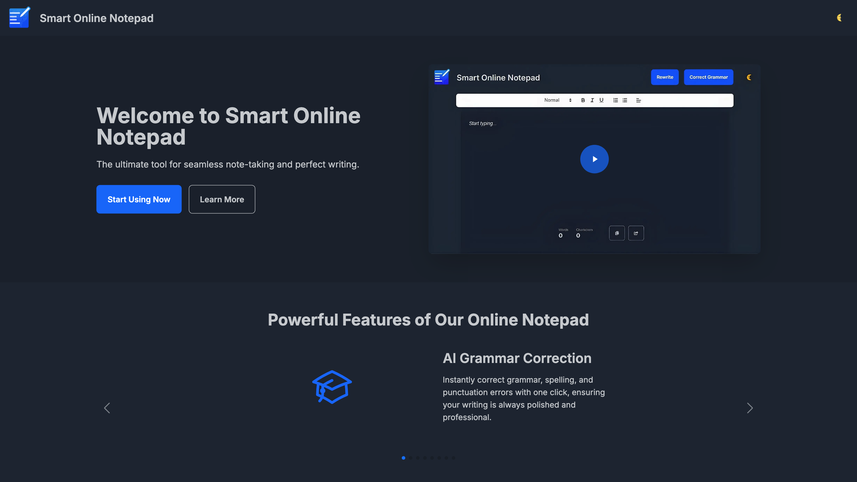 Smart Online Notepad