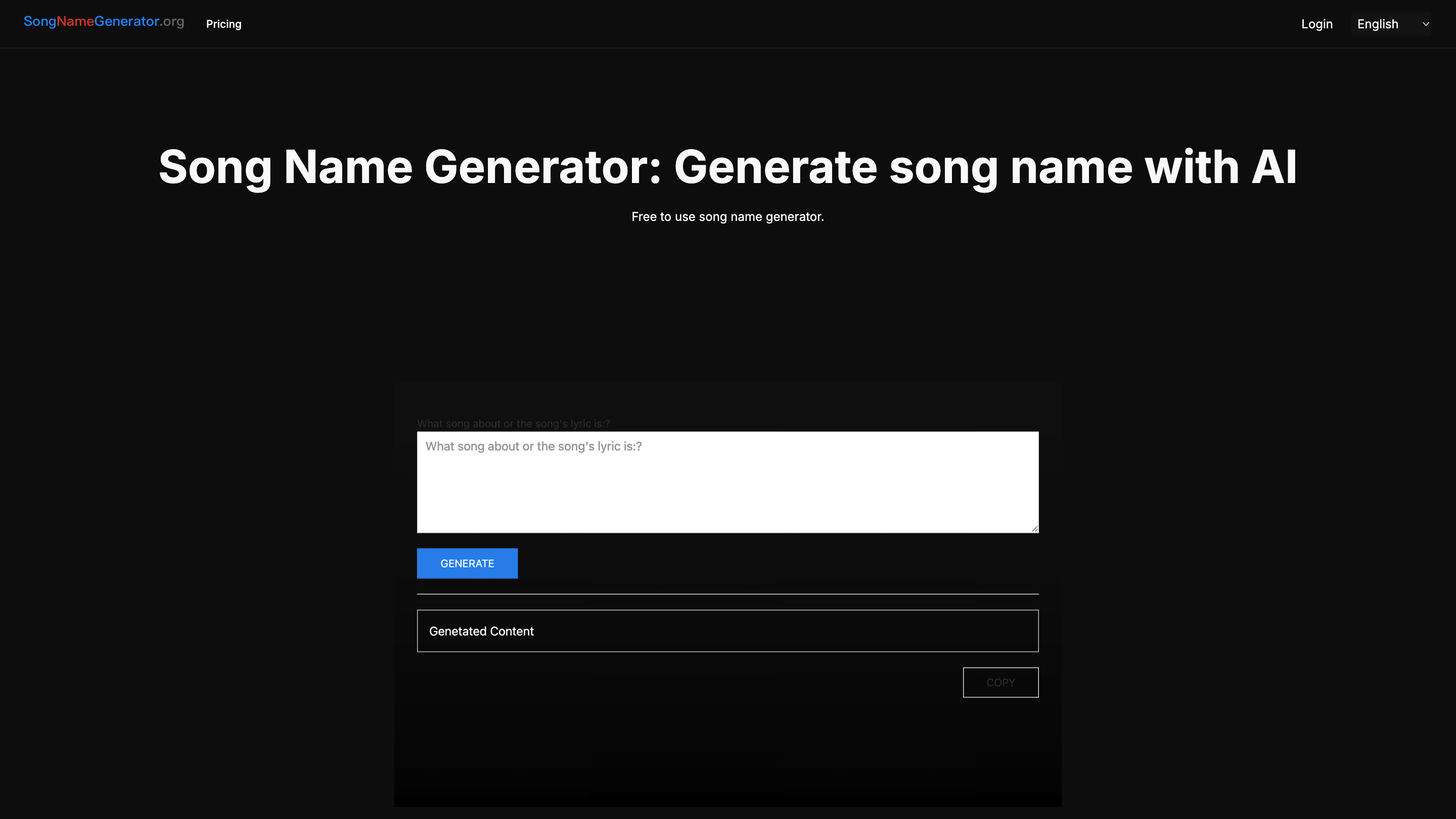 Song Name Generator